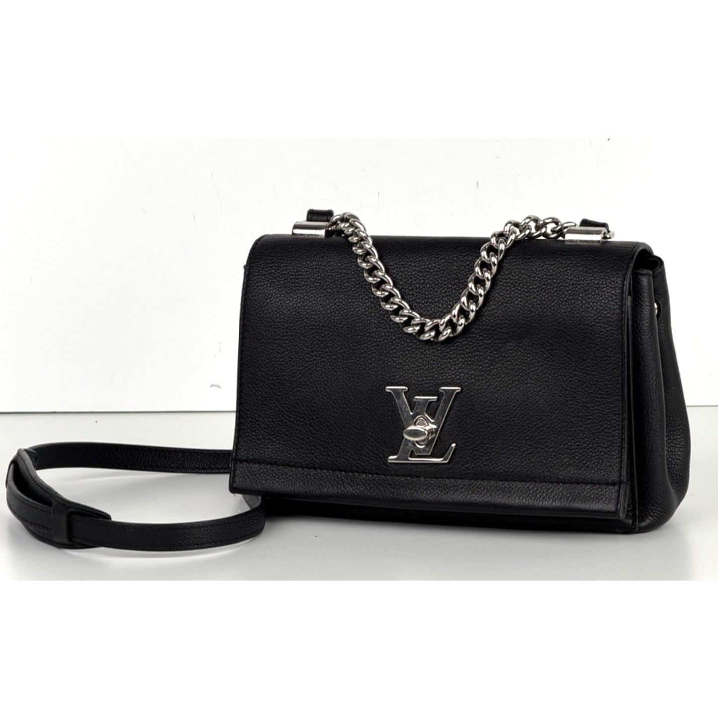 Louis Vuitton Lockme II BB Handbag in Black Pebbled Leather 2016 S-10