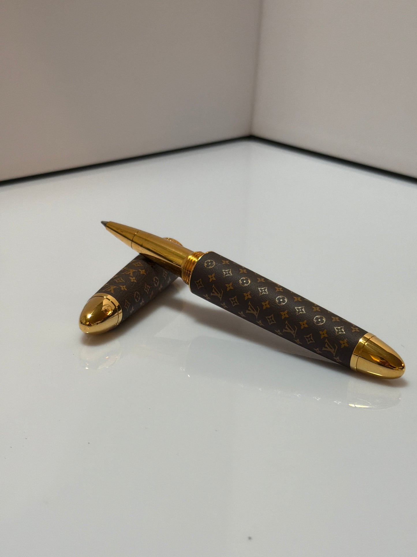 Louis Vuitton LV Monogram Doc Rollerball Pen Brown