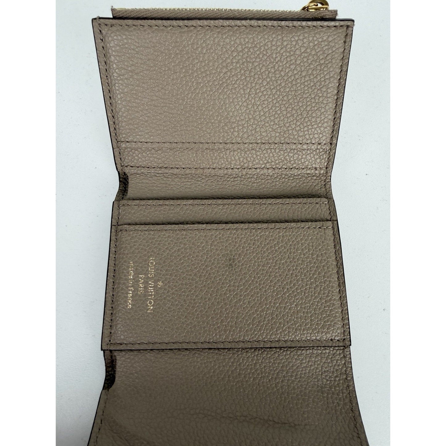 Louis Vuitton Zoe Wallet Tourterelle Gray Monogram Empreinte Leather NFC S
