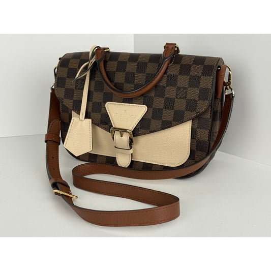 LOUIS VUITTON Beaumarchais Damier Ebene Shoulder Bag Brown Coated Canvas