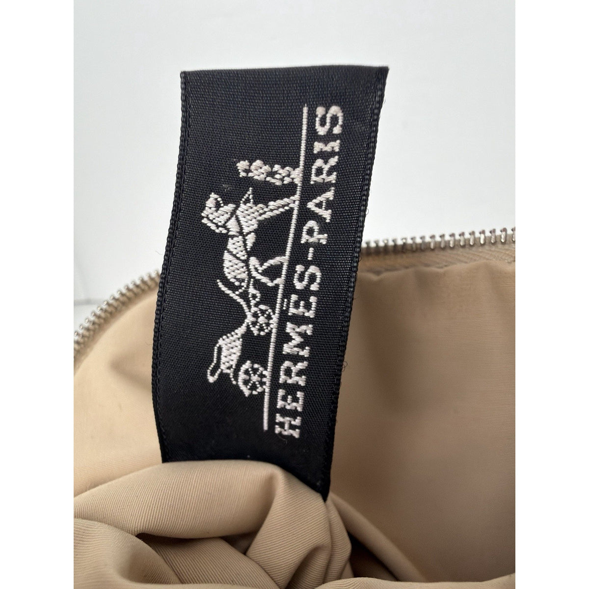 Hermes Cotton Canvas Toile Mini Bolide Travel Cosmetic Pouch Bag in Beige