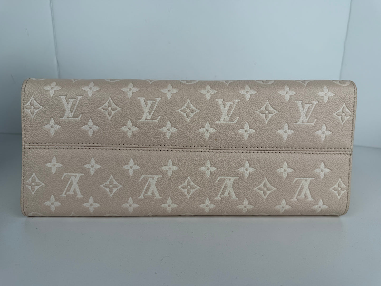 Louis Vuitton OnTheGo Spring in the City MM Tote Bag in Beige Empreinte Leather NFC C-9