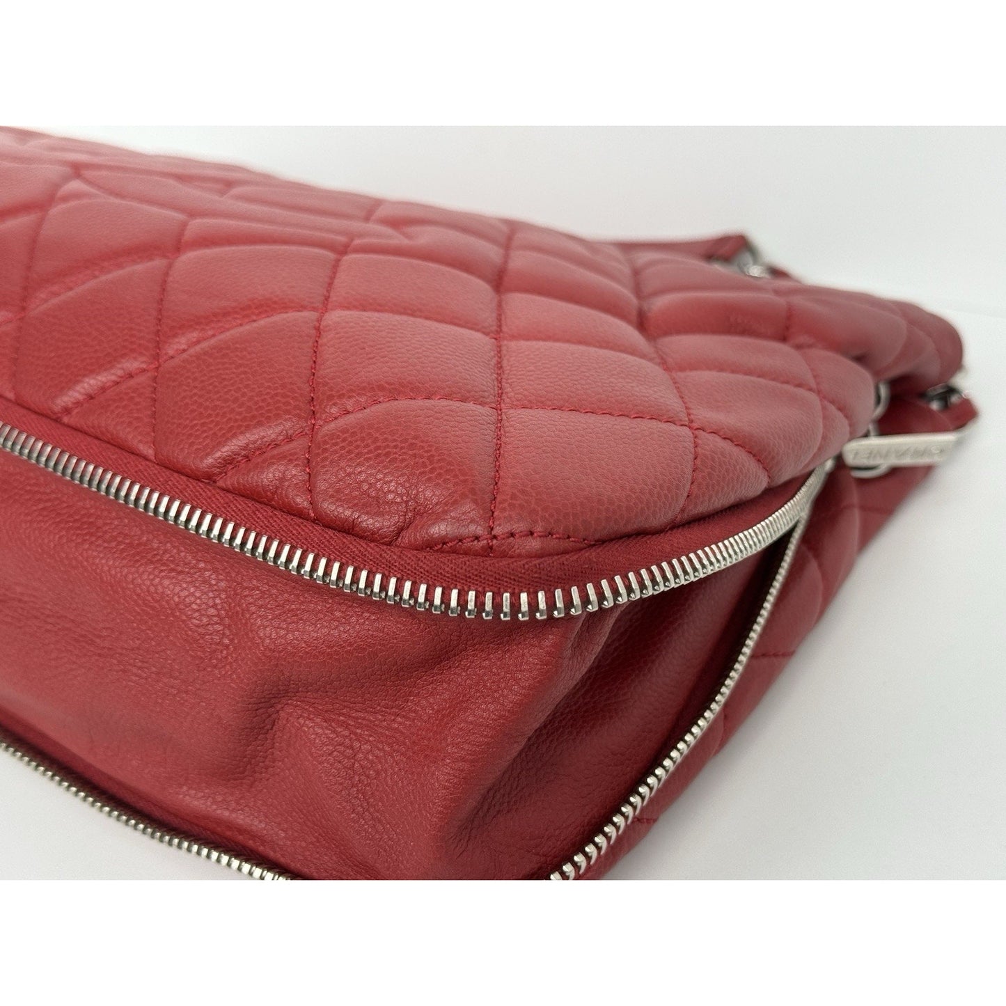 Chanel Timeless Petite Tote in Red Caviar Leather with Gold Hardware