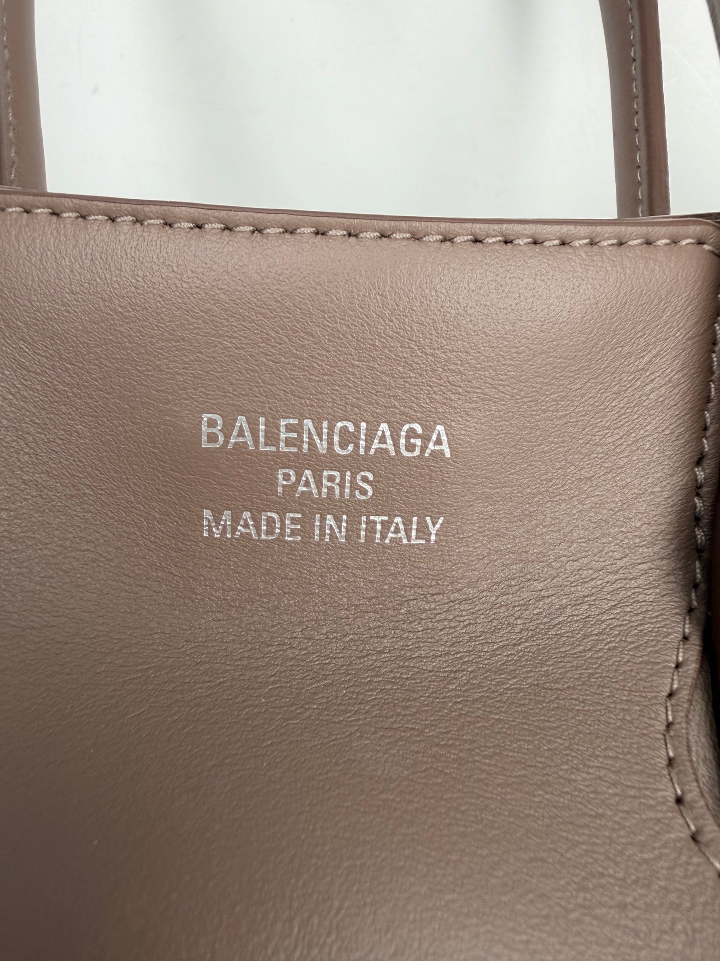 Balenciaga Smooth Calfskin Small Bel Air Carry All Bag in Dark Taupe B3