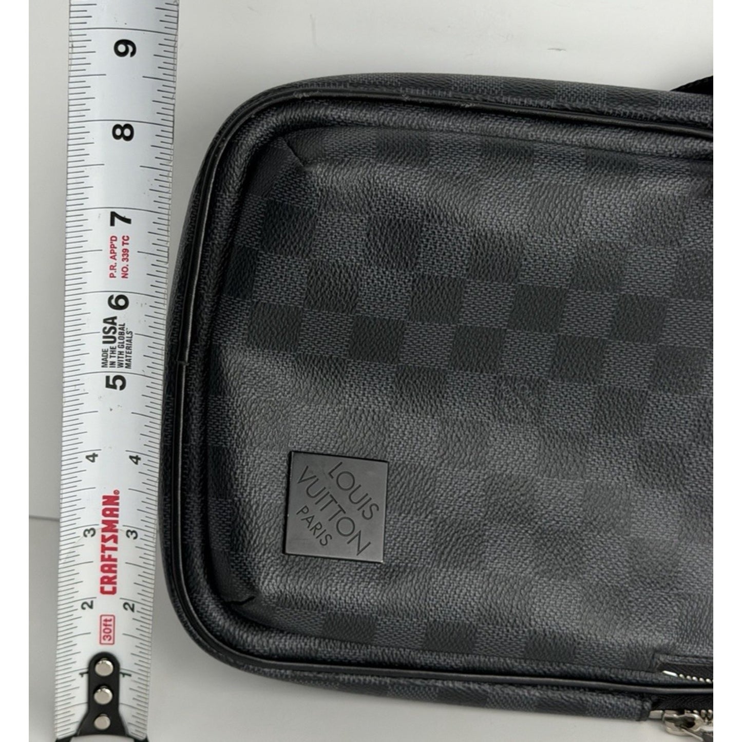 Louis Vuitton Avenue Damier Graphite Sling Bag Black Canvas Leather Patch NFC C8