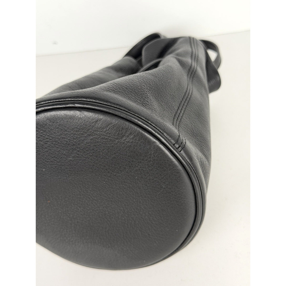 Balenciaga Everyday XS Bucket Bag in Black Grained Leather with White Logo S-10