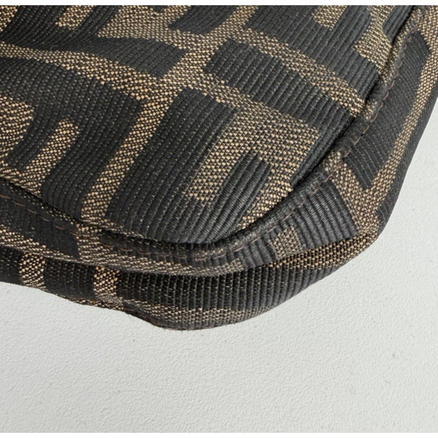 Fendi Zucca Mini Mamma Baguette Shoulder Bag in Brown FF Logo Canvas S