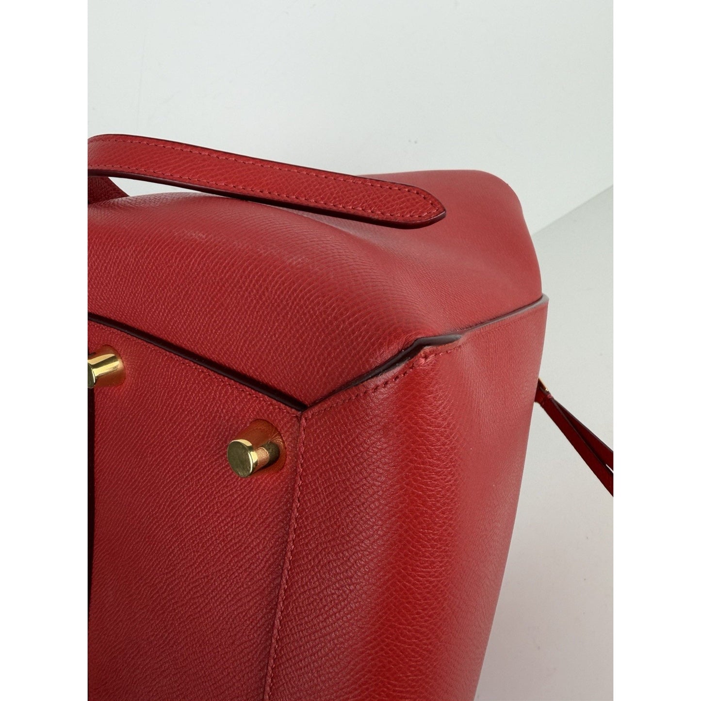 Celine by Phoebe Philo Mini Belt Bag in Red Textured Leather Knot Detail S
