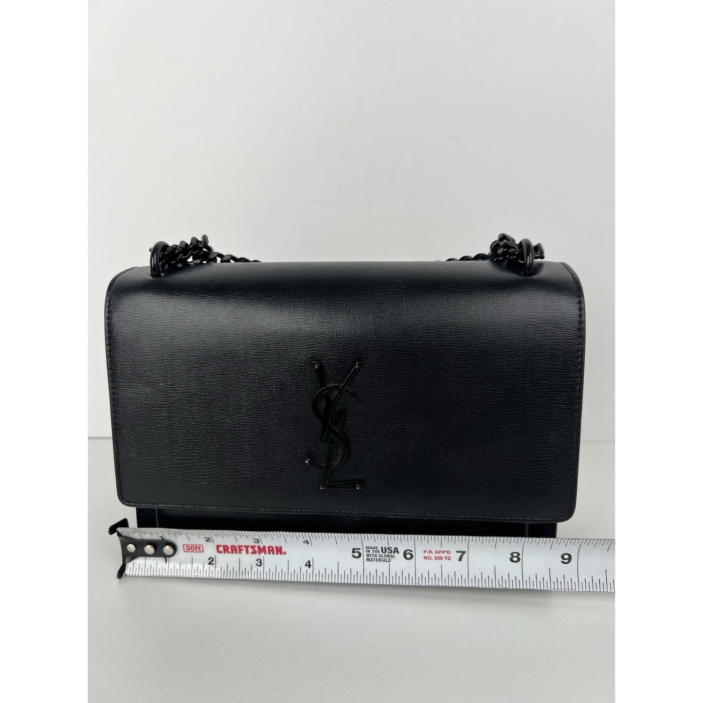 SAINT LAURENT Calfskin Medium Monogram Monochrome Sunset Black C-2