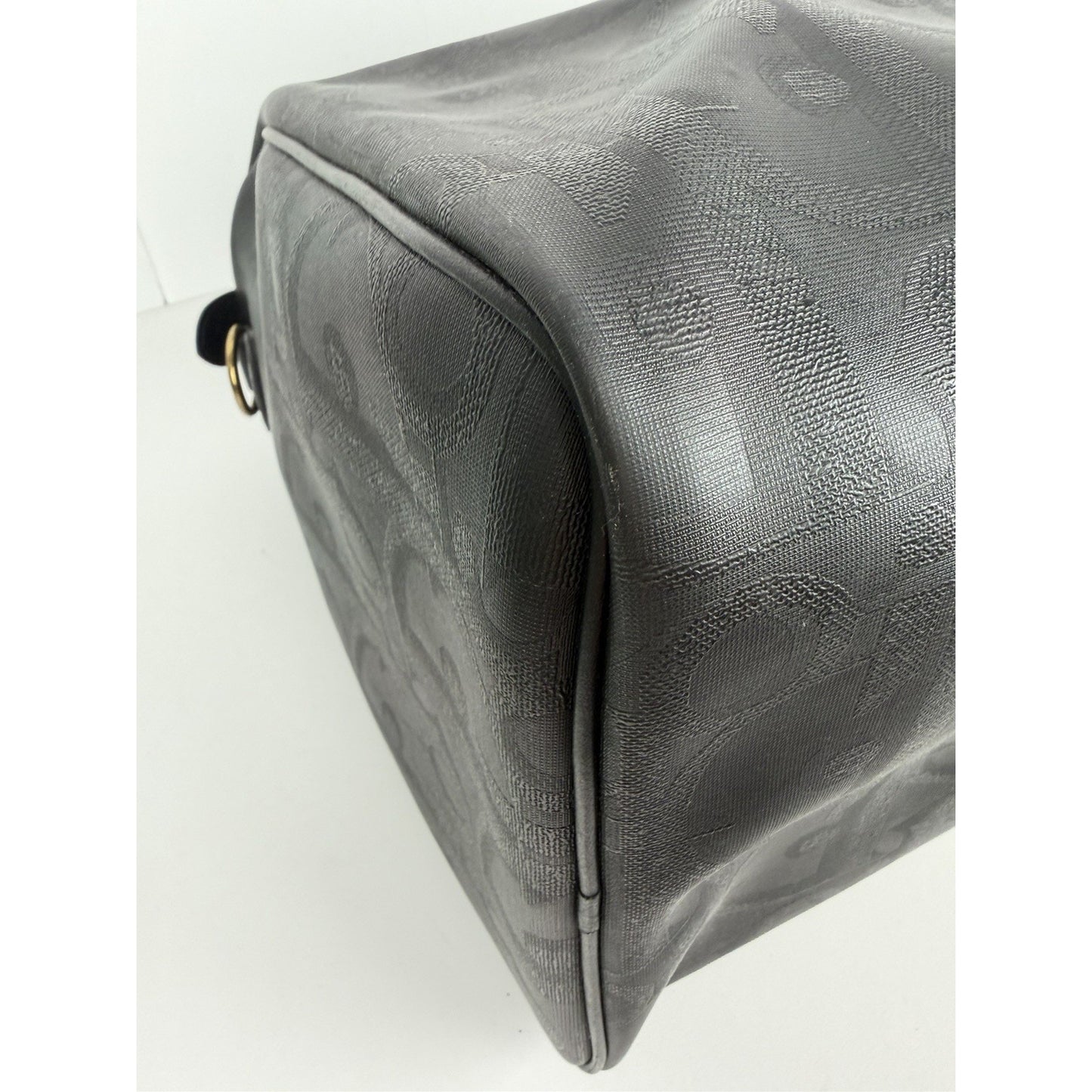 Christian Dior Trotter Boston Travel Duffel Bag Vintage in Black Leather S