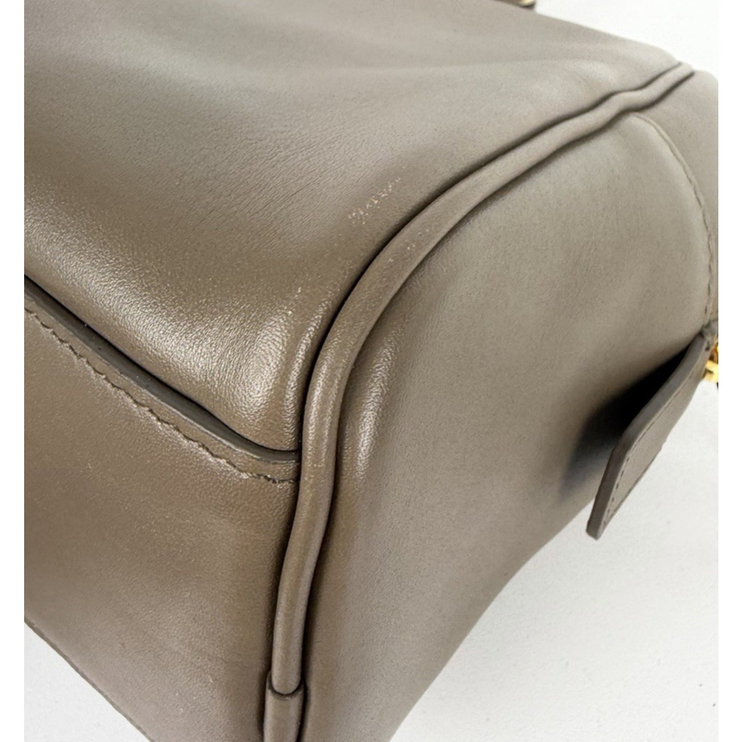 Chanel Perfect Bowling Large Bag in Khaki Brown Calfskin Leather D8