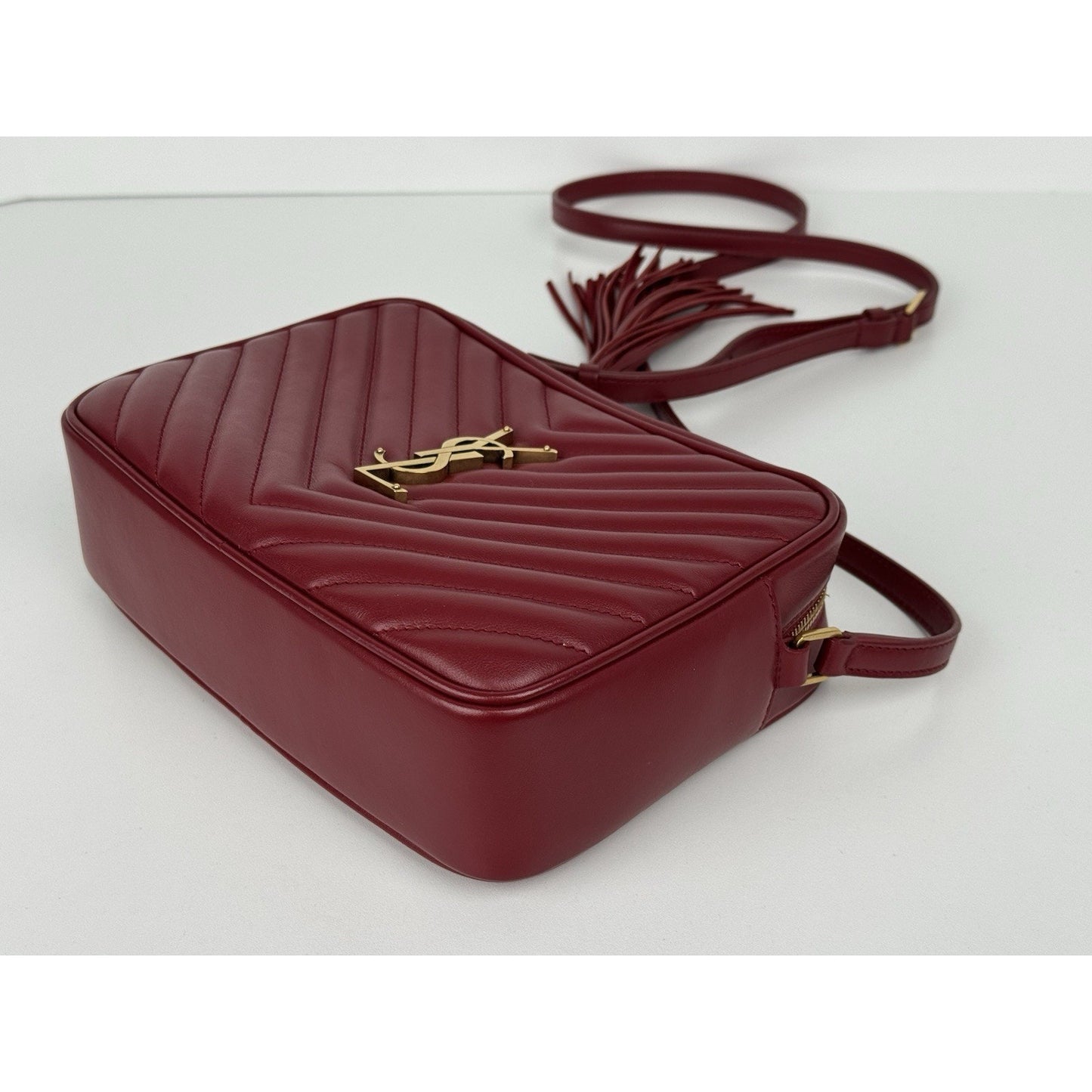 Saint Laurent Lou Camera Bag Rouge Eros Matelasse Leather