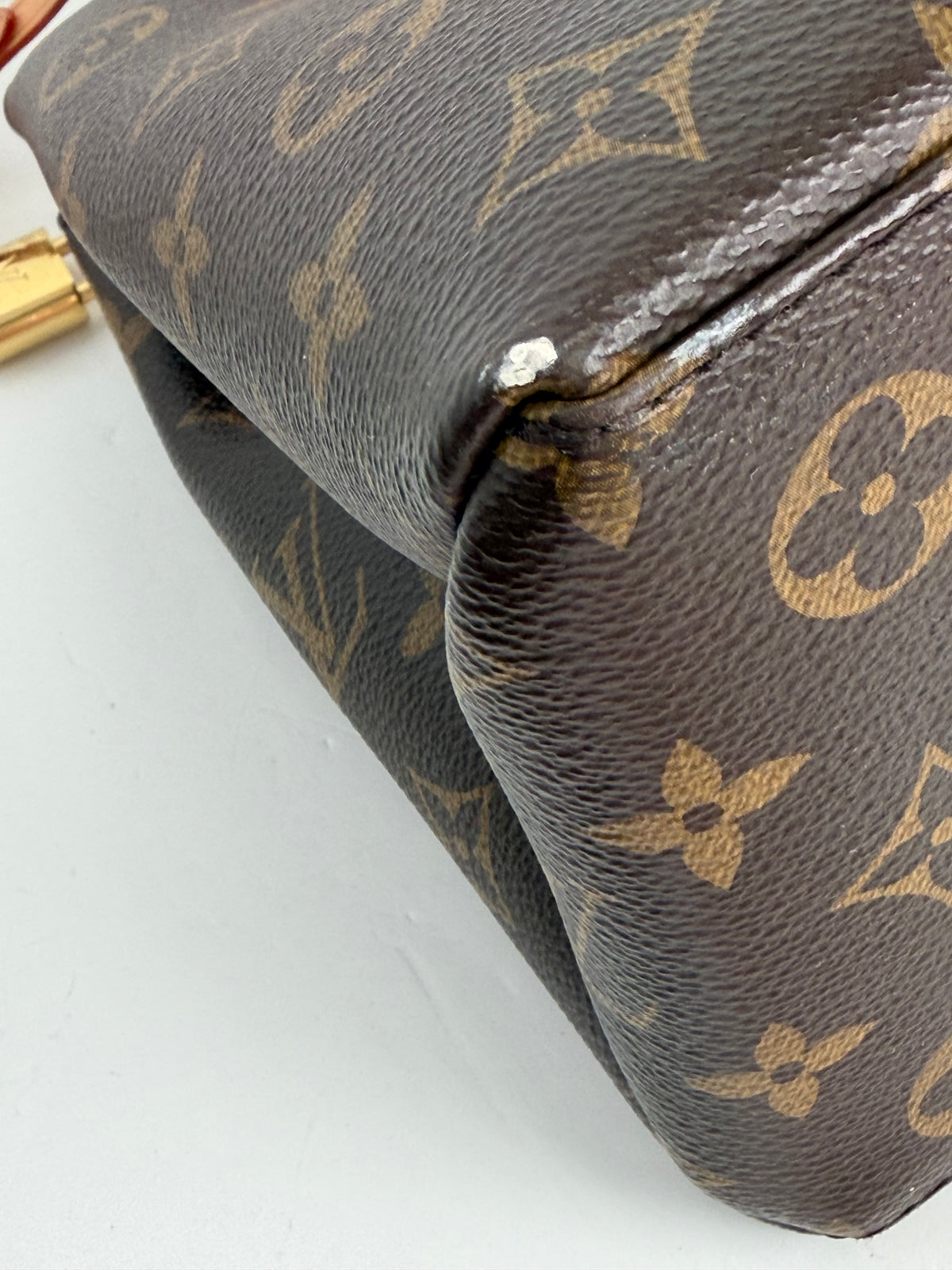 Louis Vuitton Petit Palais Top Handle Bag in Brown LV Monogram Canvas NFC YS07