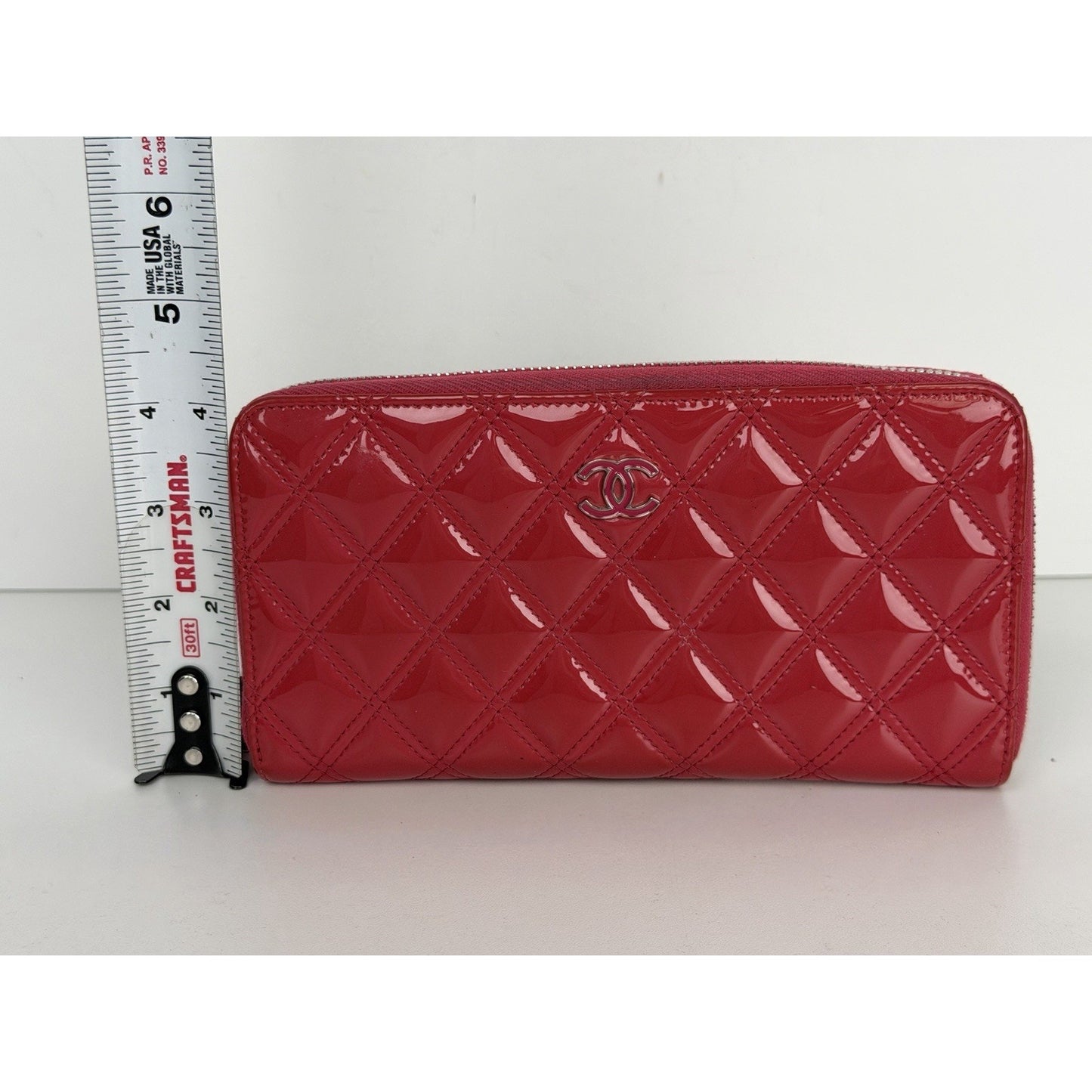 Chanel Brilliant Matelasse Long Zip-Around Wallet Pink Patent Leather 2014-2015