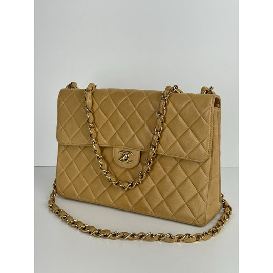Chanel Classic Flap Bag in Caramel Quilted Lambskin Leather (2002-2003) D-8