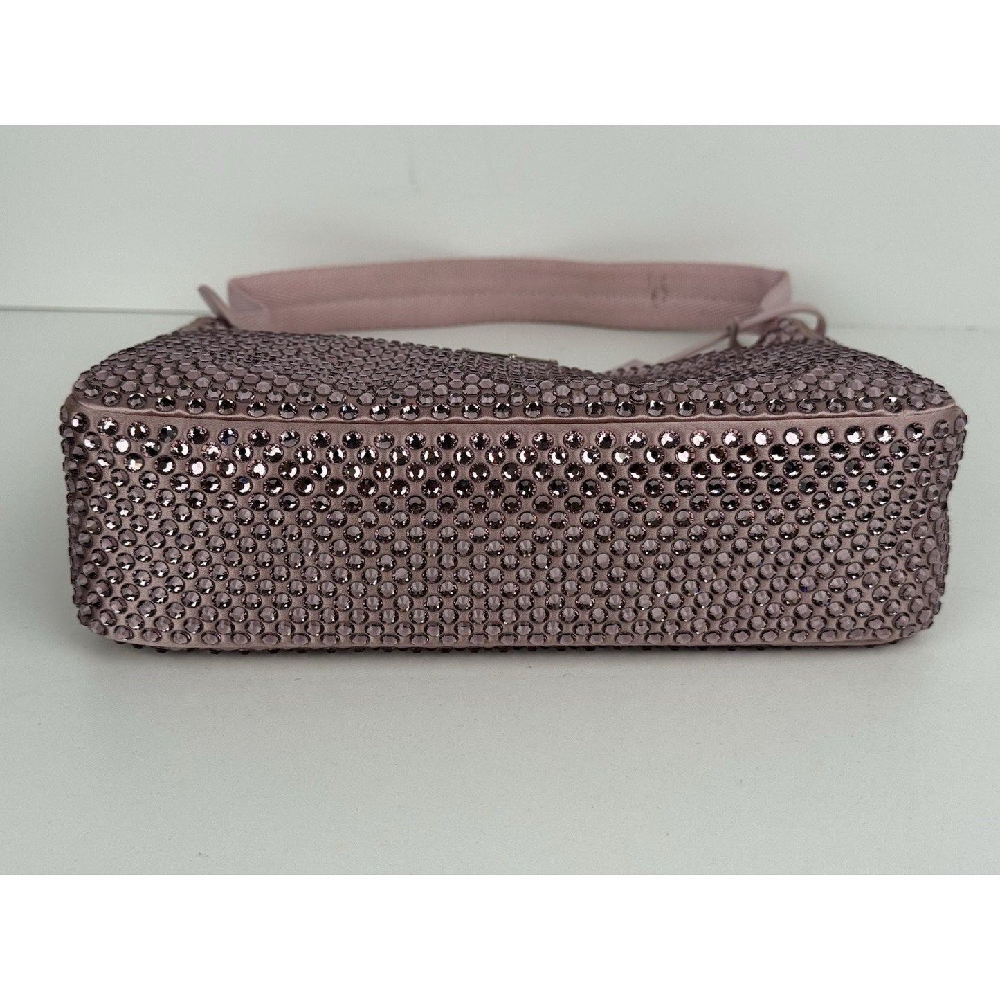 Prada Pink Crystal 2000 Re-Edition Hobo Handbag Satin Finish