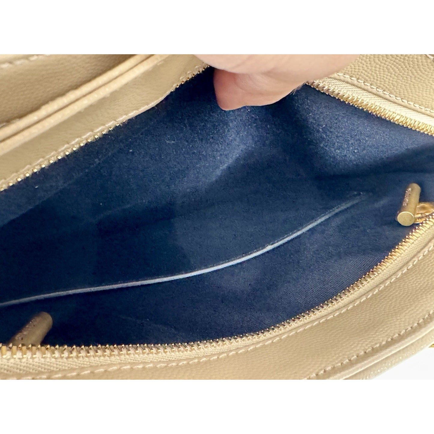 Saint Laurent Tribeca Shopping Tote Beige Grain De Poudre Leather C-9