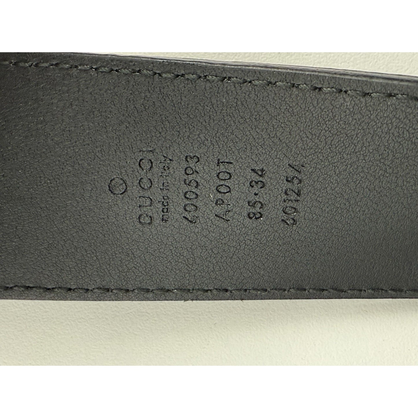 Gucci Interlocking GG Black Leather Women's Belt 85/34