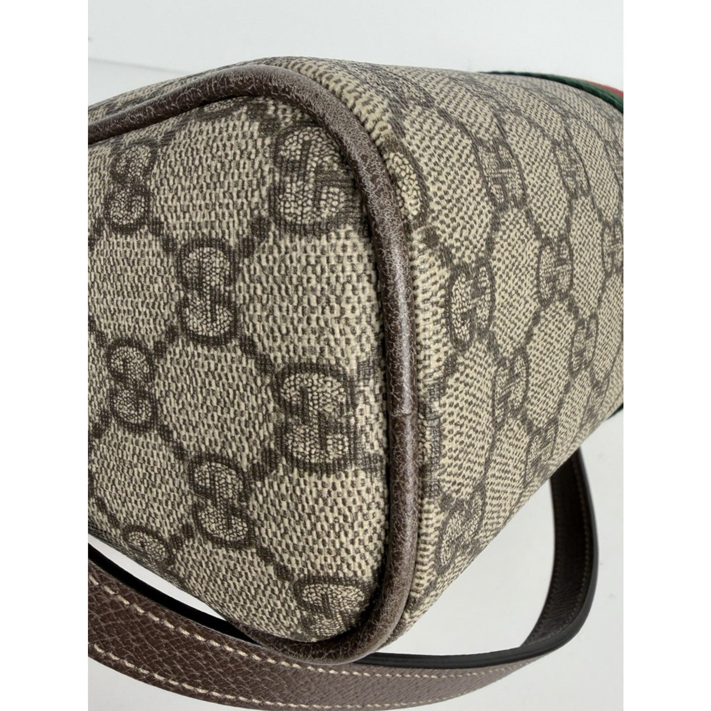 Gucci Ophidia Supreme Monogram Small Shoulder Bag Brown S06