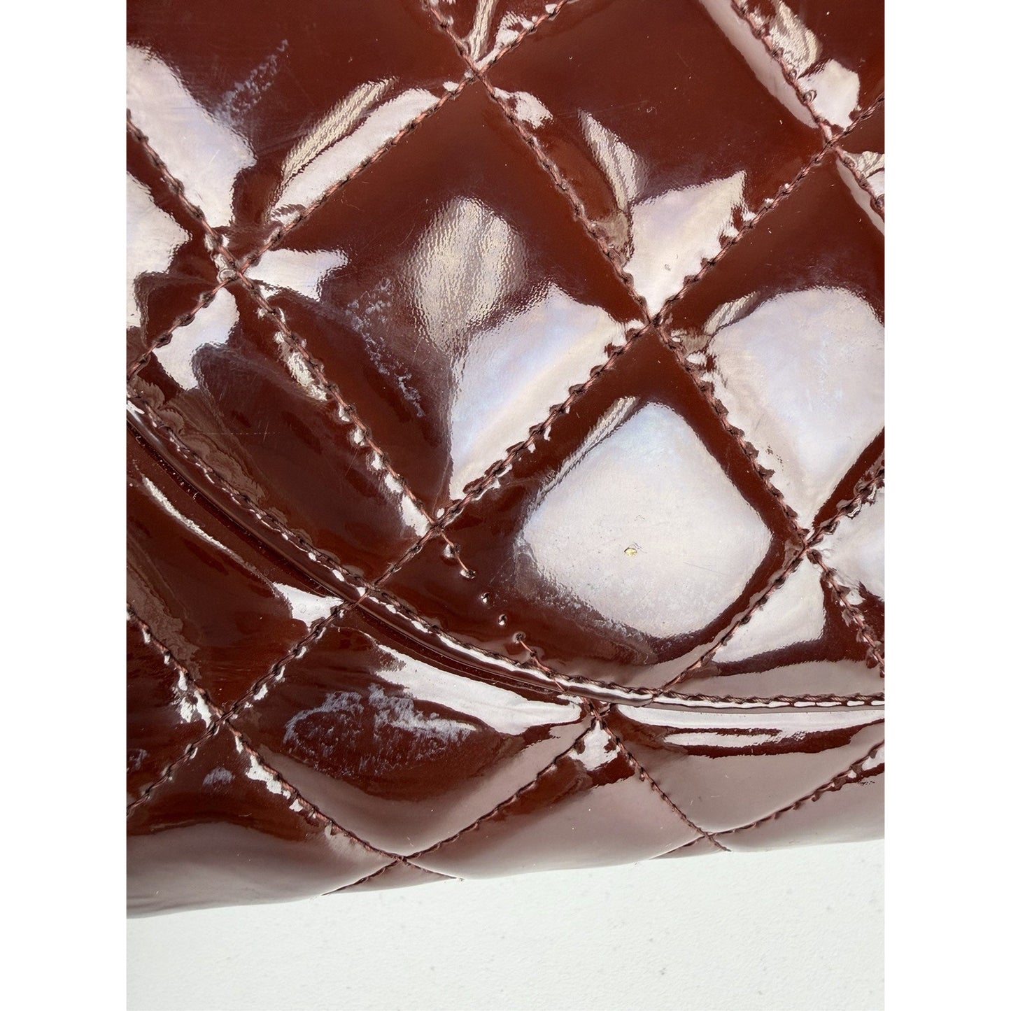 Chanel Maxi Classic Single Flap Bag Burgundy Quilted Patent Leather 2009-2010 D8