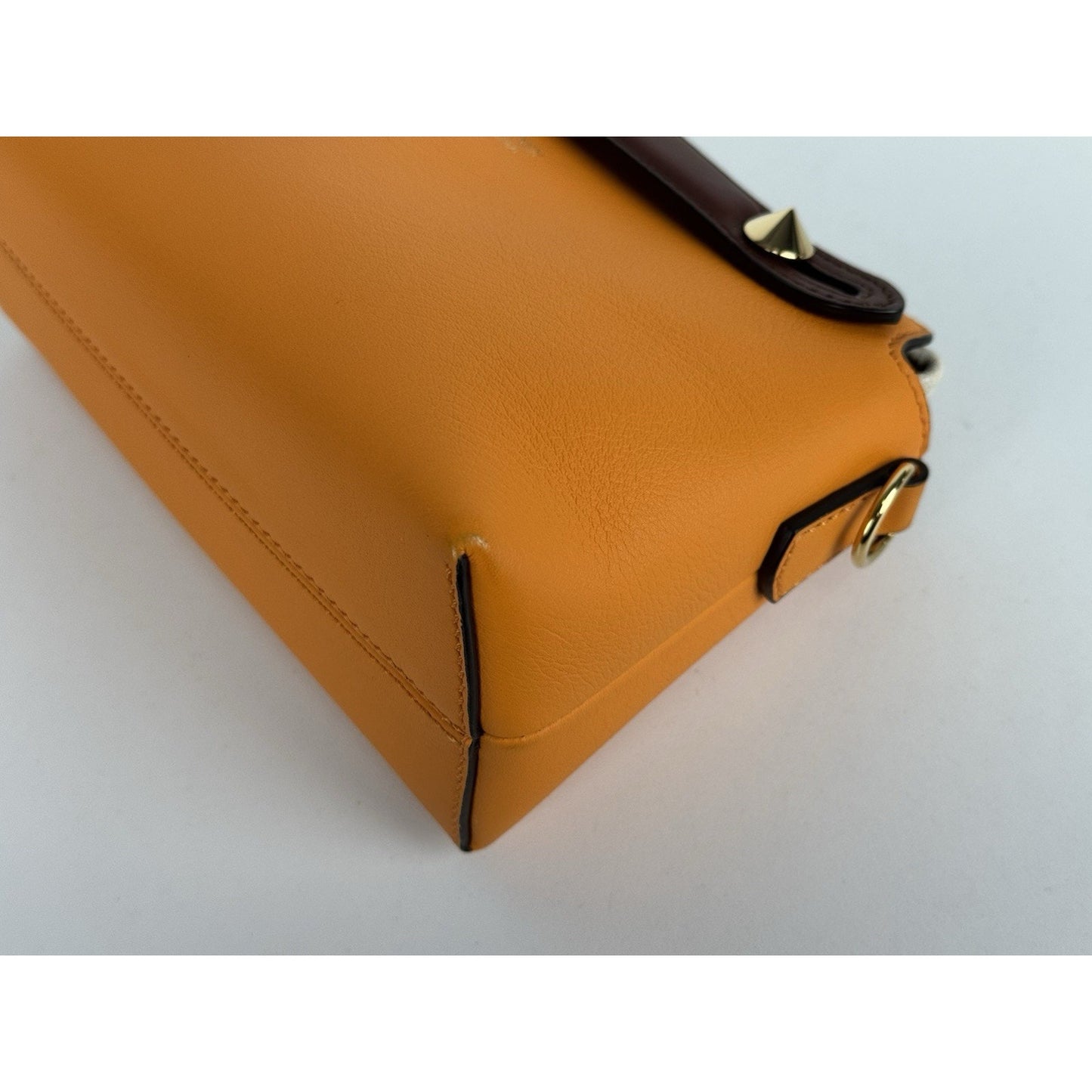 Fendi By The Way Leather Handbag Orange and Brown D-1