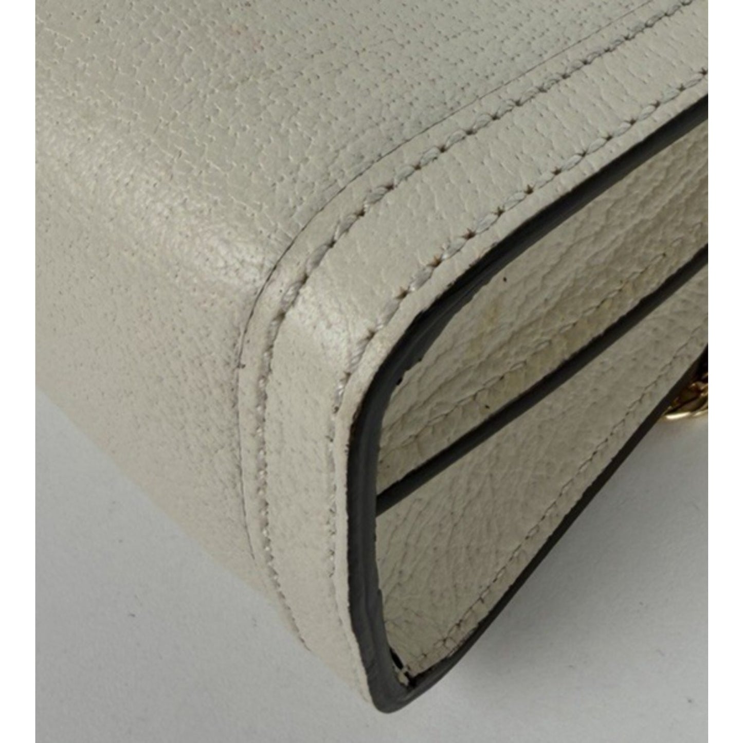 Gucci Ophidia Chain Shoulder Bag Small in White Calfskin Leather S19