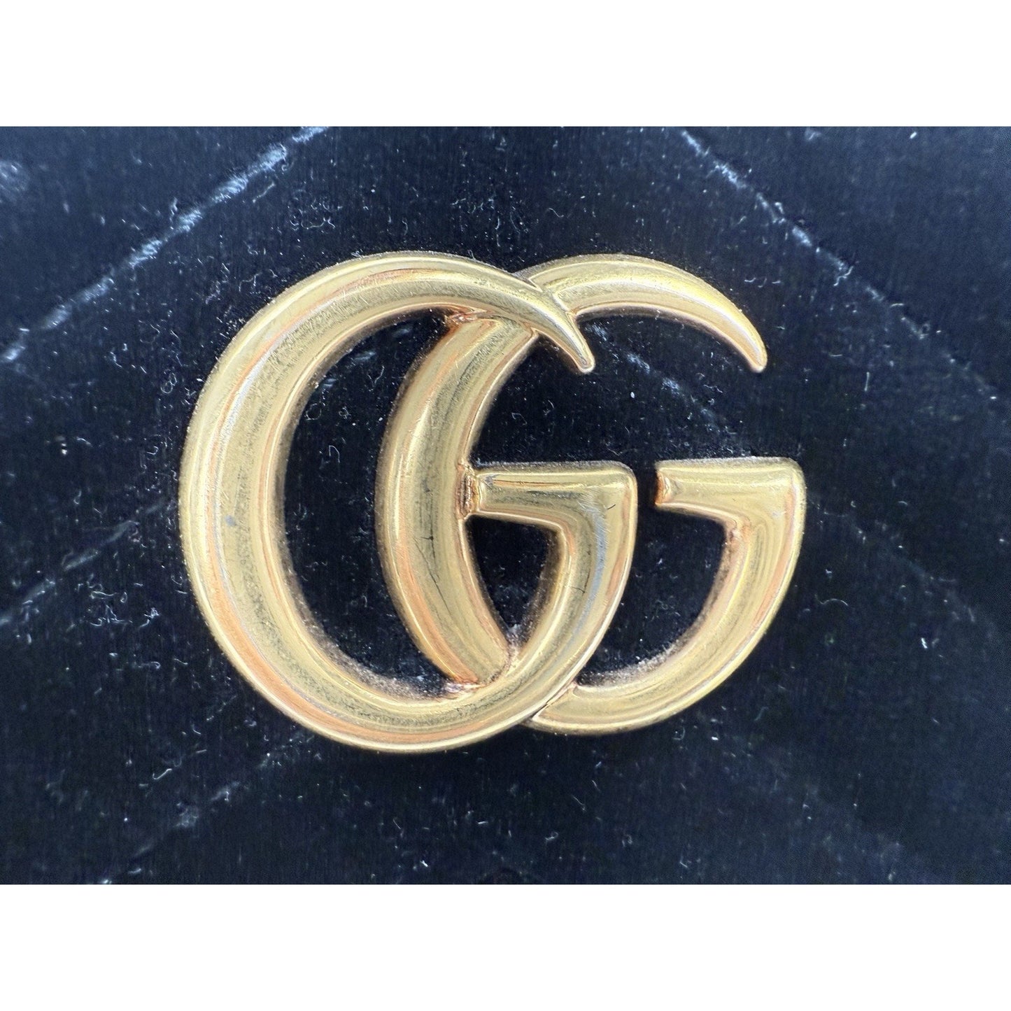 Gucci GG Marmont Oval Black Velvet Belt Bag