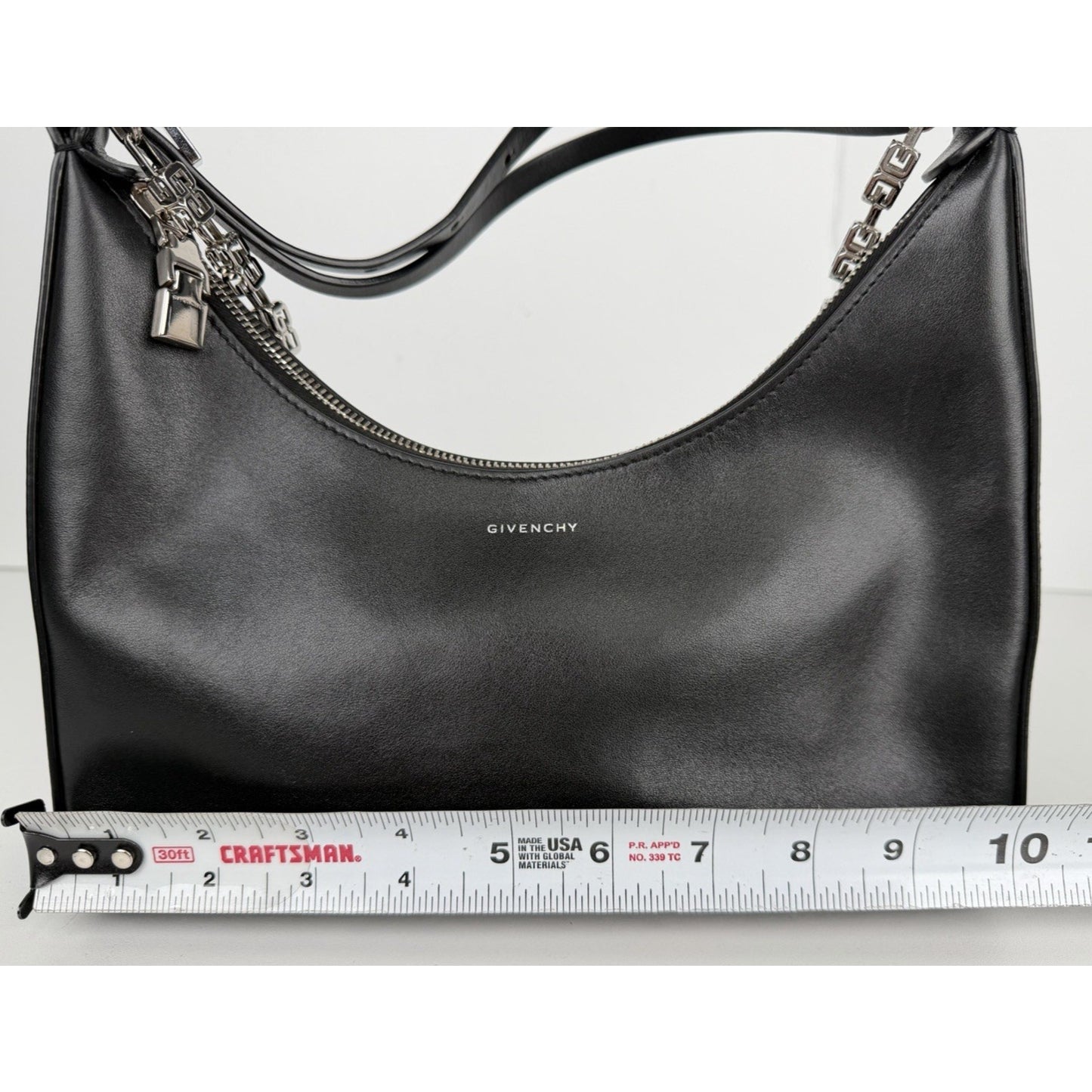 Givenchy Moon Cut Out Hobo Small Bag in Black Classic Smooth Leather S-08