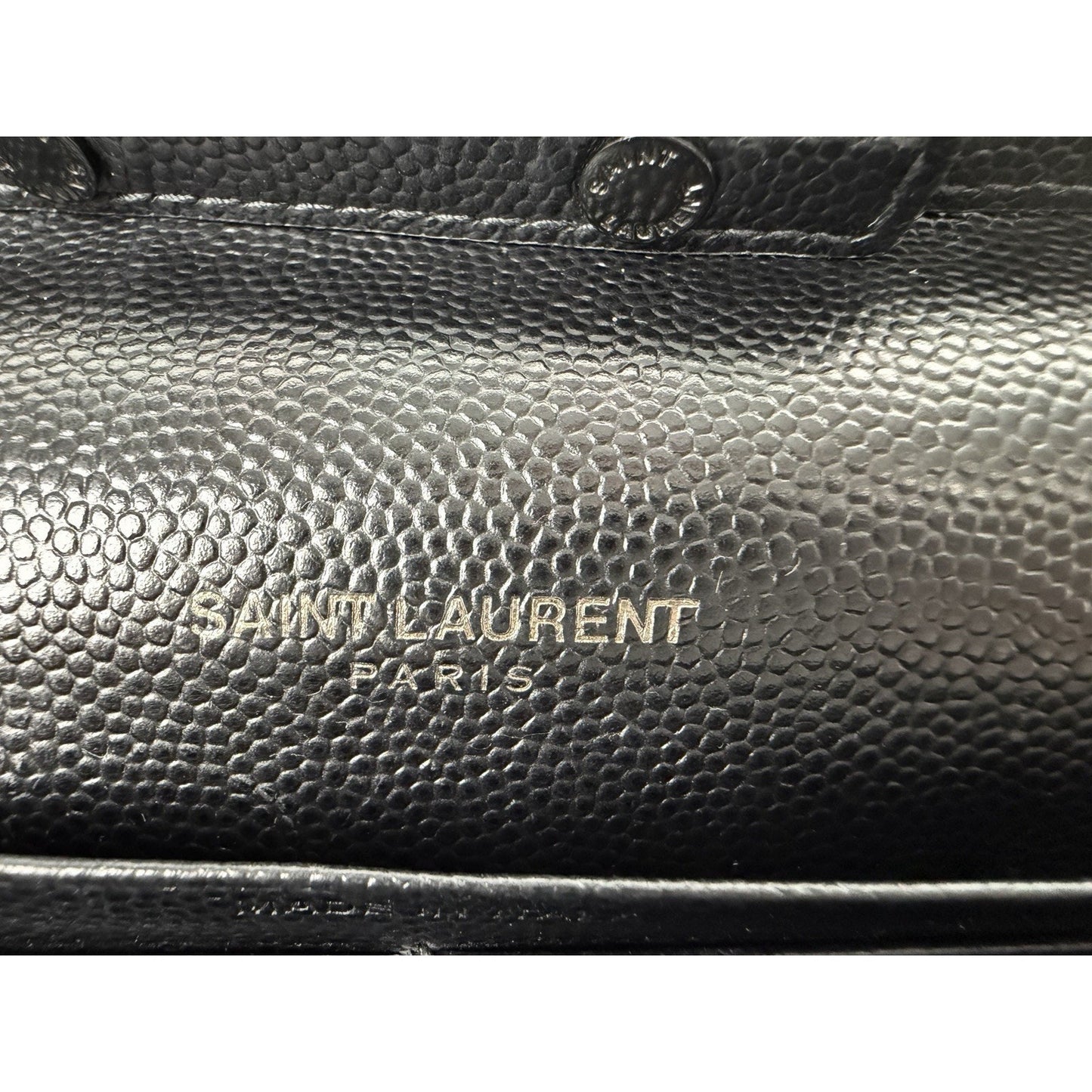 Saint Laurent Monogram Chain Wallet Medium in Black Matelasse Grained LeatherS12