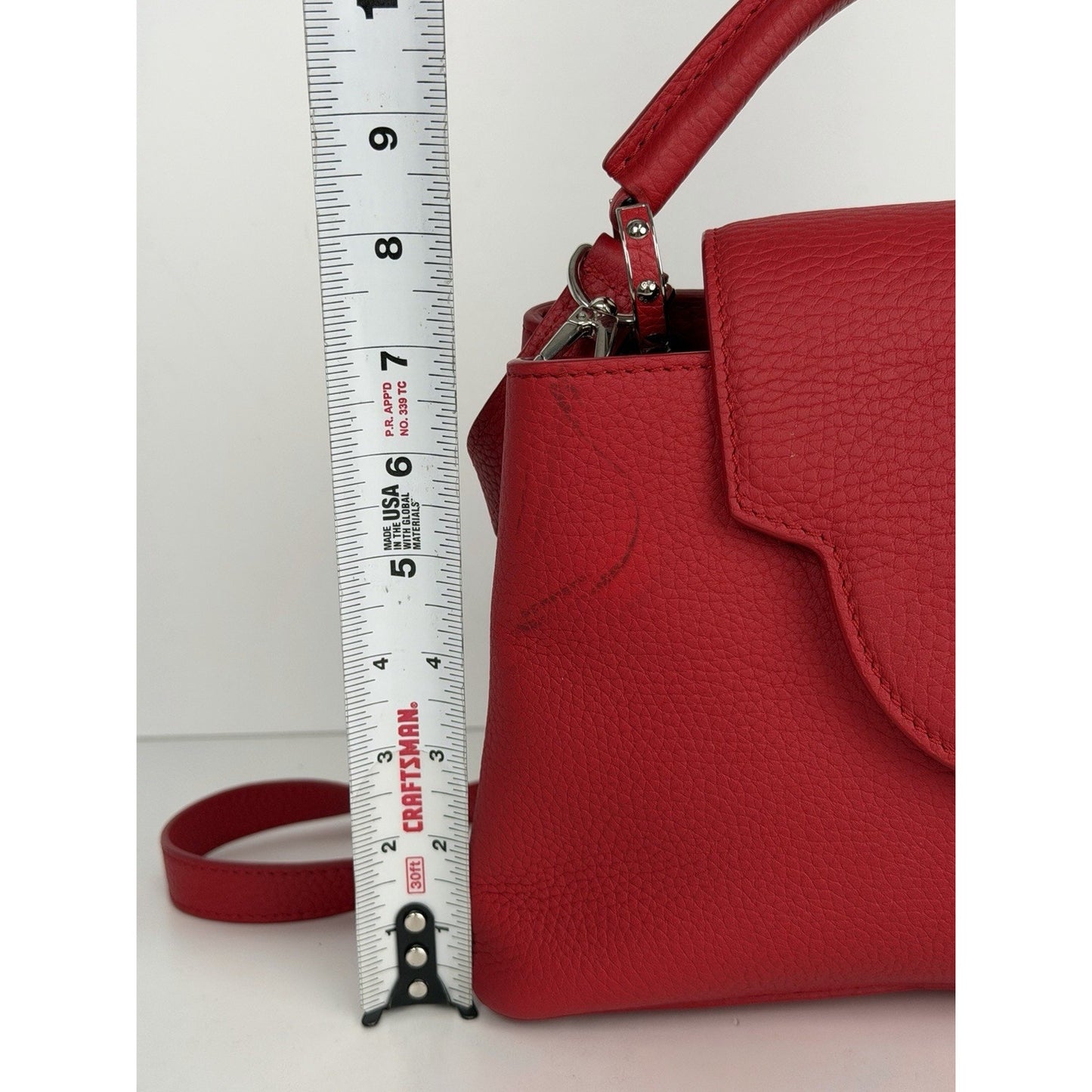 Louis Vuitton Capucines Shoulder Bag BB in Red Taurillon Leather 2017 D8
