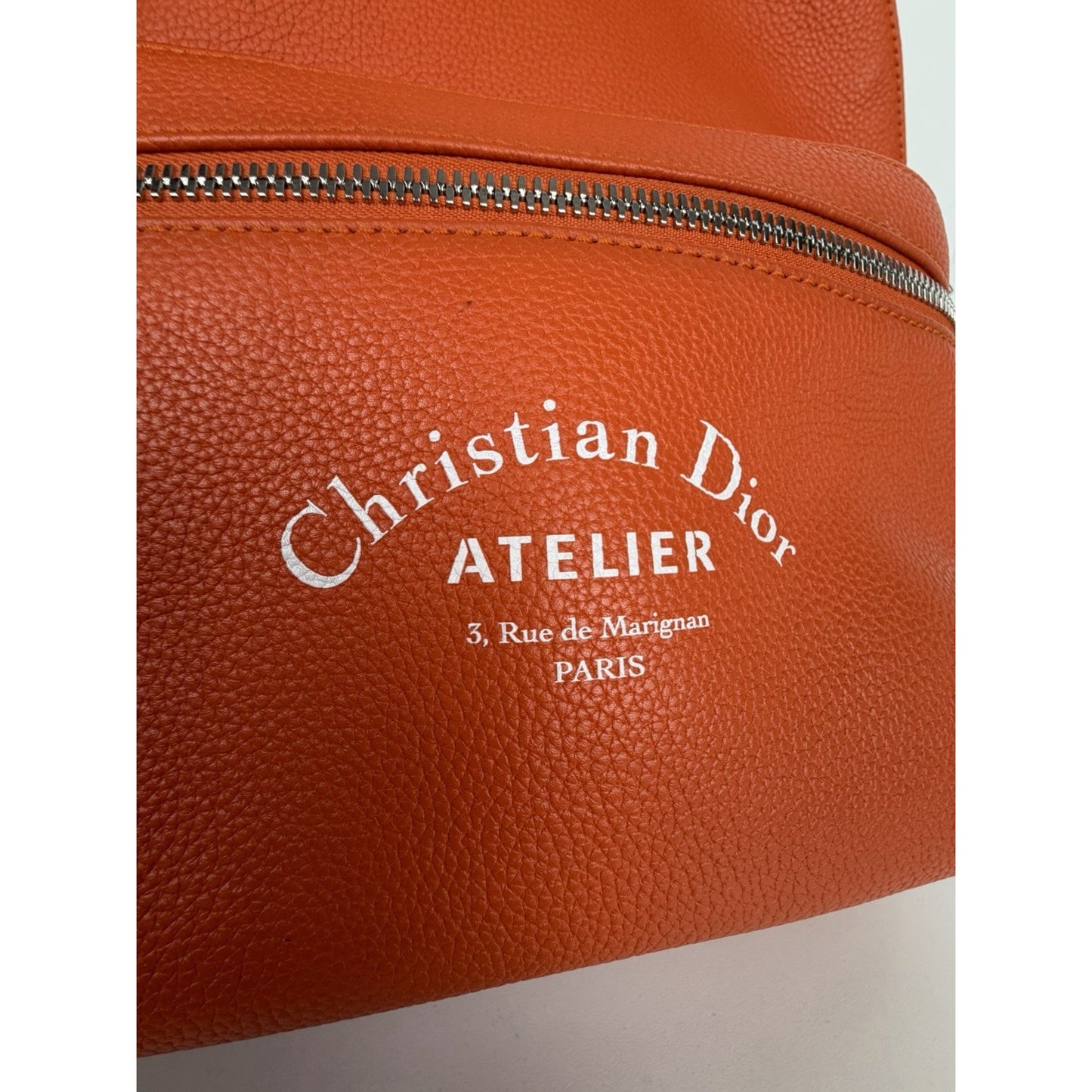 Christian Dior Atelier Backpack in Orange Leather 2018