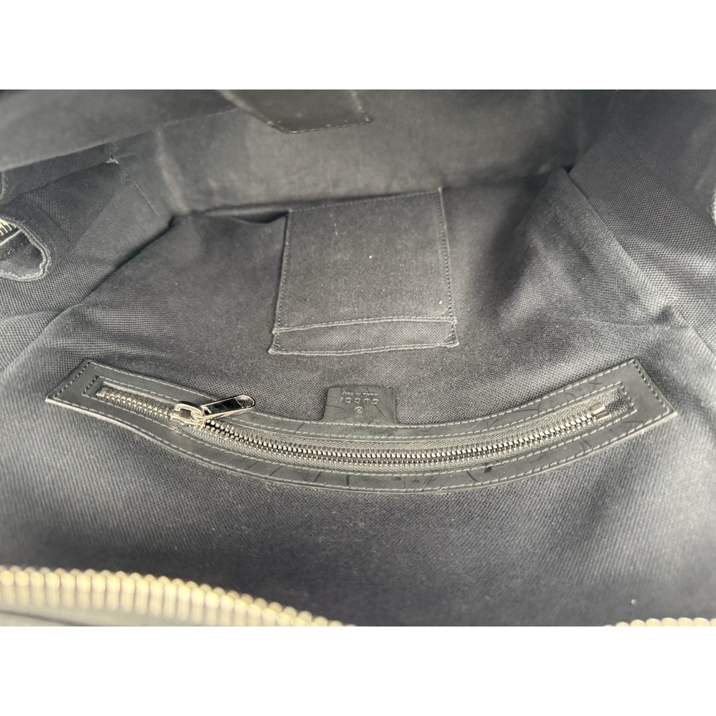 Gucci GG Supreme Black/Grey Coated Canvas Vintage Web Backpack
