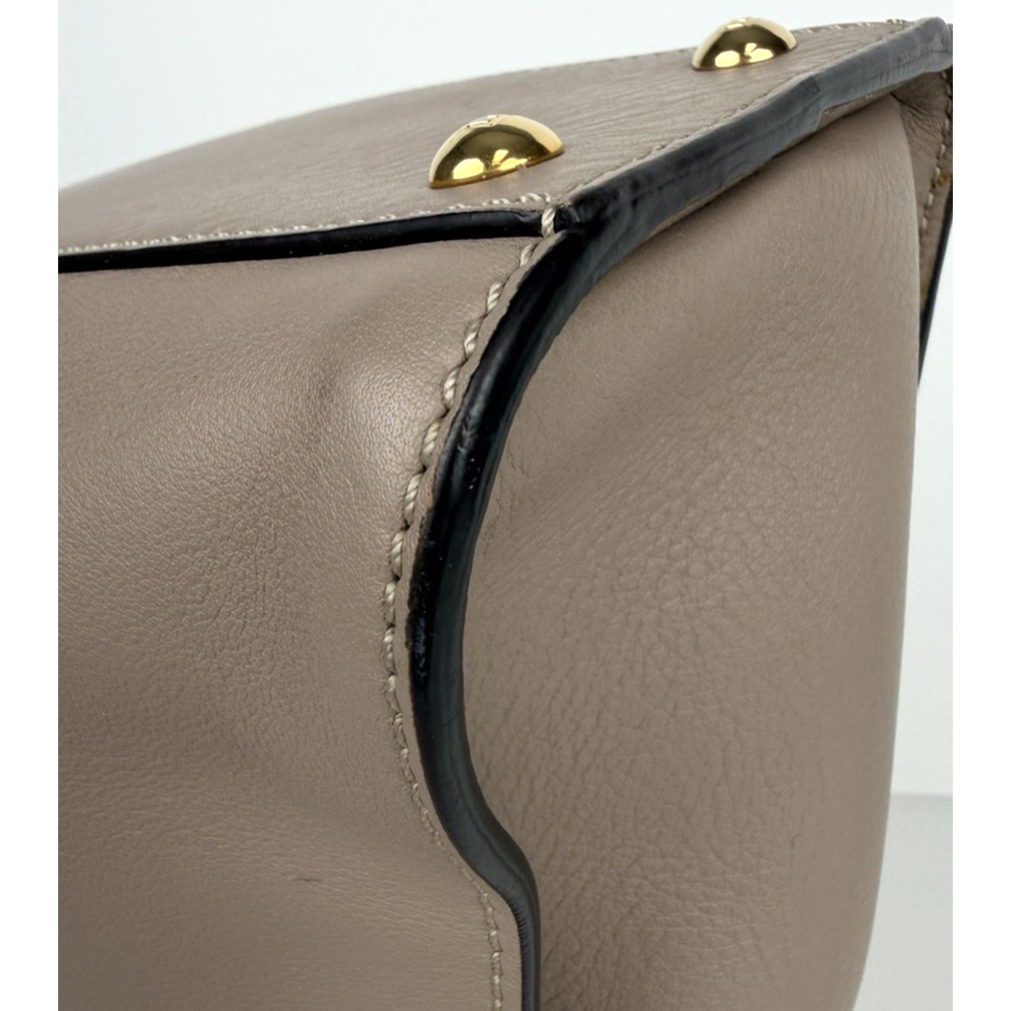 Fendi Vitello Peekaboo Seta Plexiglass Tortoise Medium Satchel Bag Leather D5