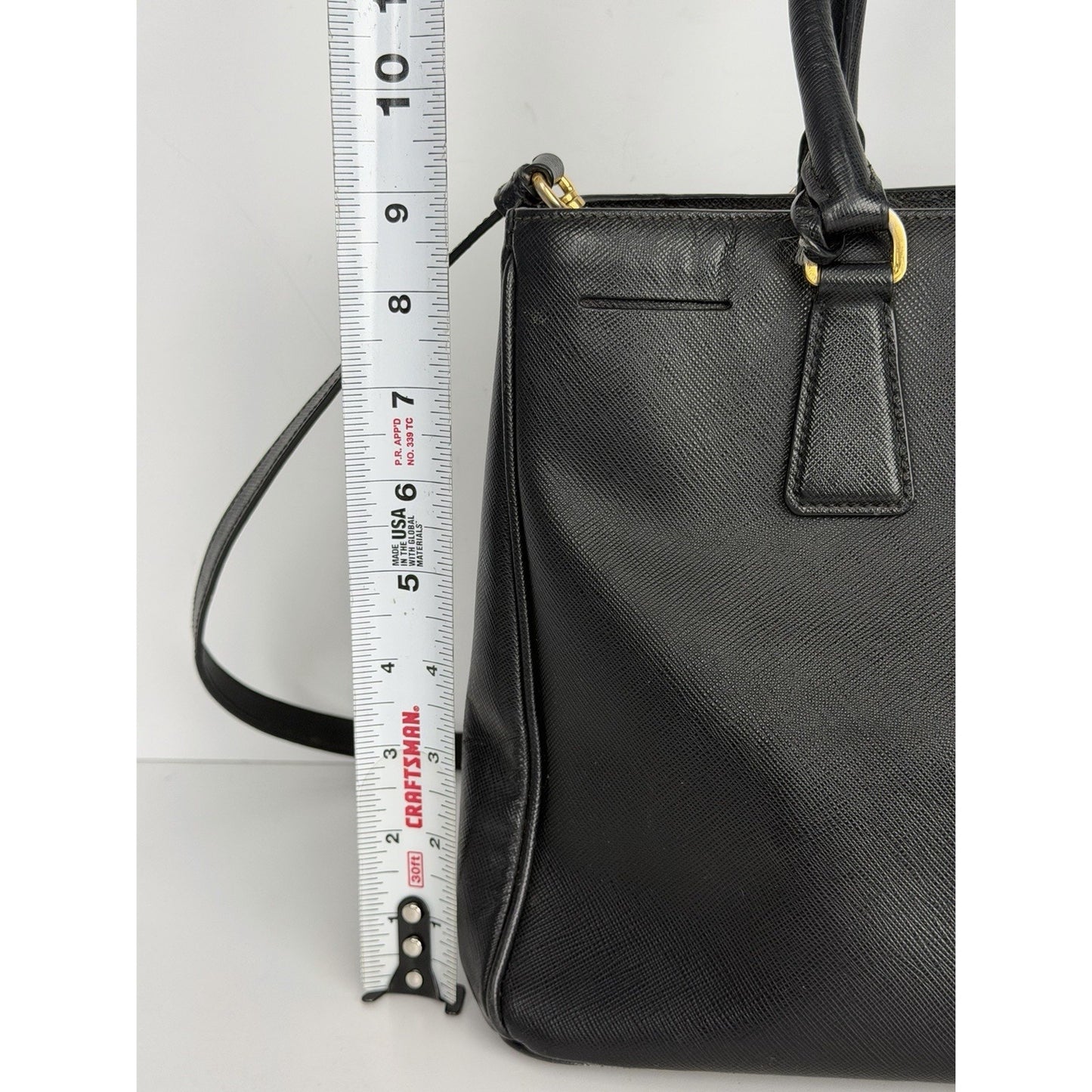 Prada Galleria Double Zip Tote Medium in Black Saffiano Leather S17