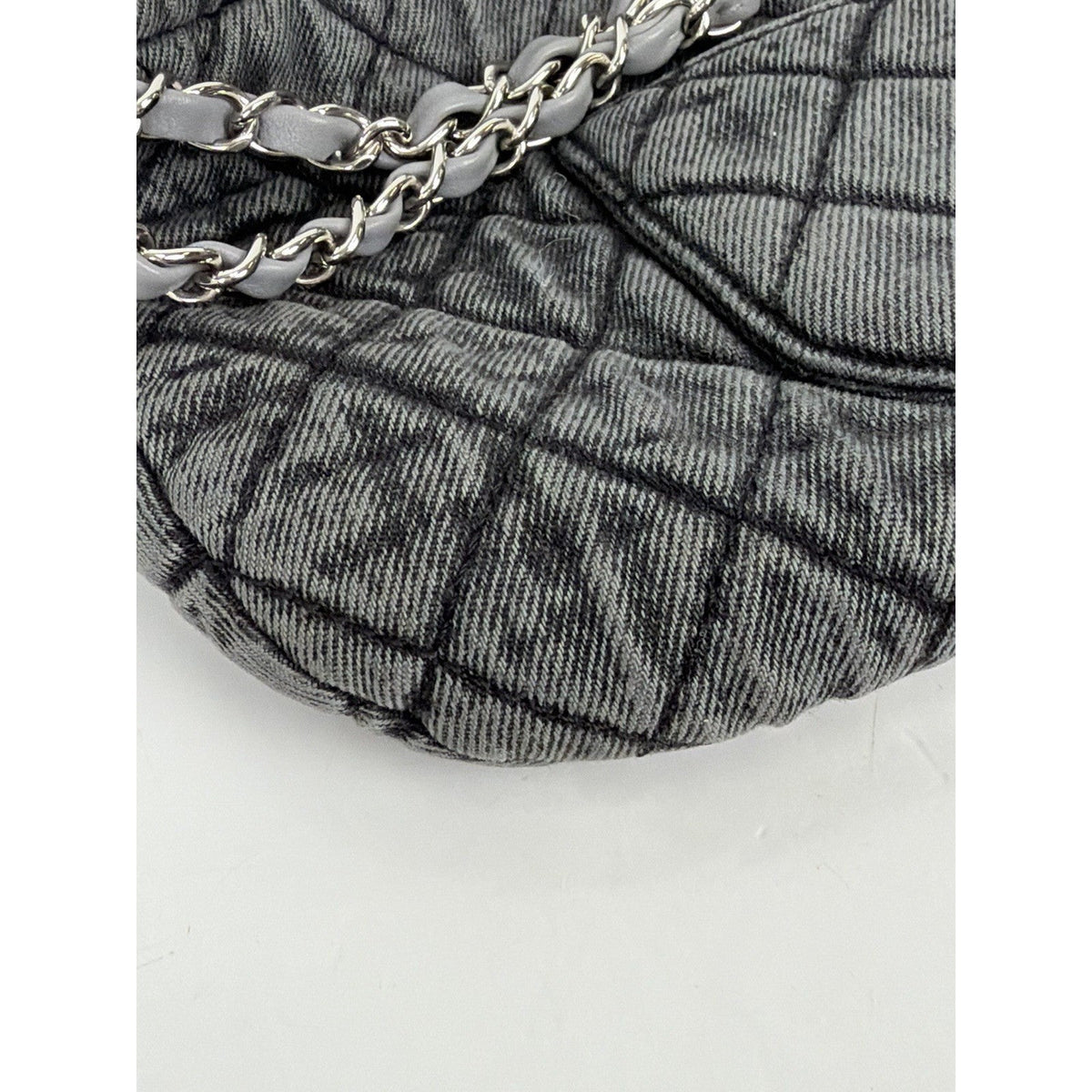 Chanel Denimpression Waist Bag Washed Gray Quilted Denim Silver Hardware 2019 D1