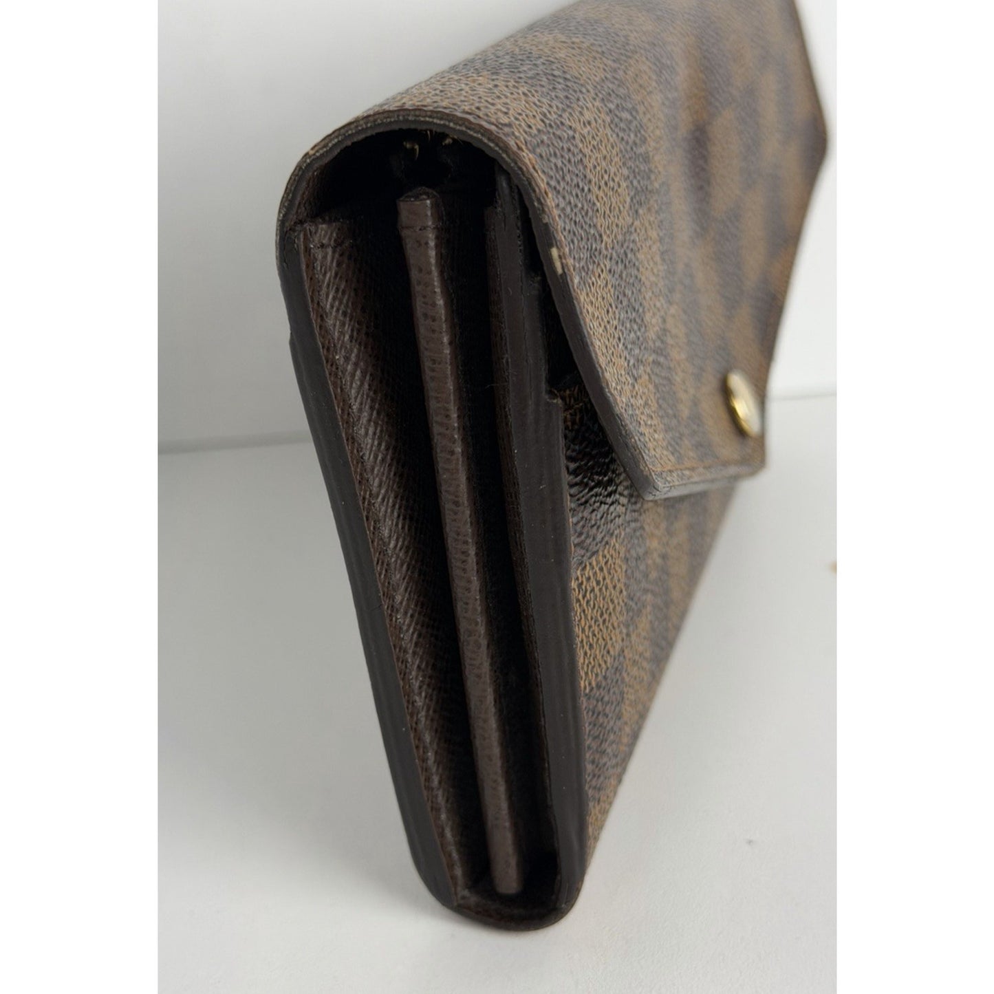 Louis Vuitton Sarah Wallet Damier Ebene Checkered Pattern Canvas S