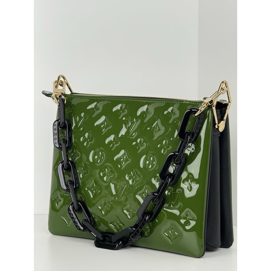 Louis Vuitton Monogram Vernis Coussin PM Green Patent Leather