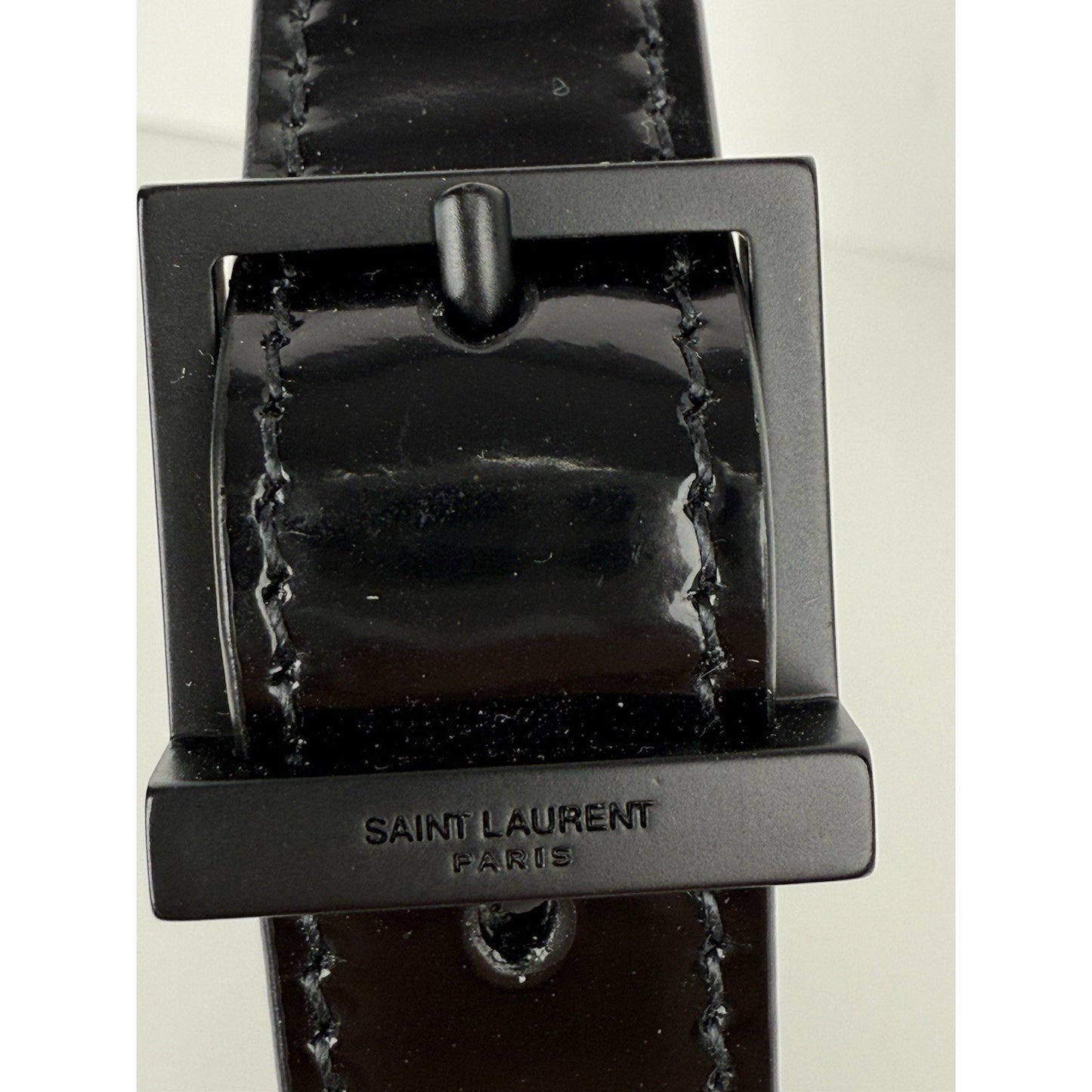 Saint Laurent Le 5 A 7 Shiny Leather Hobo Bag in Black