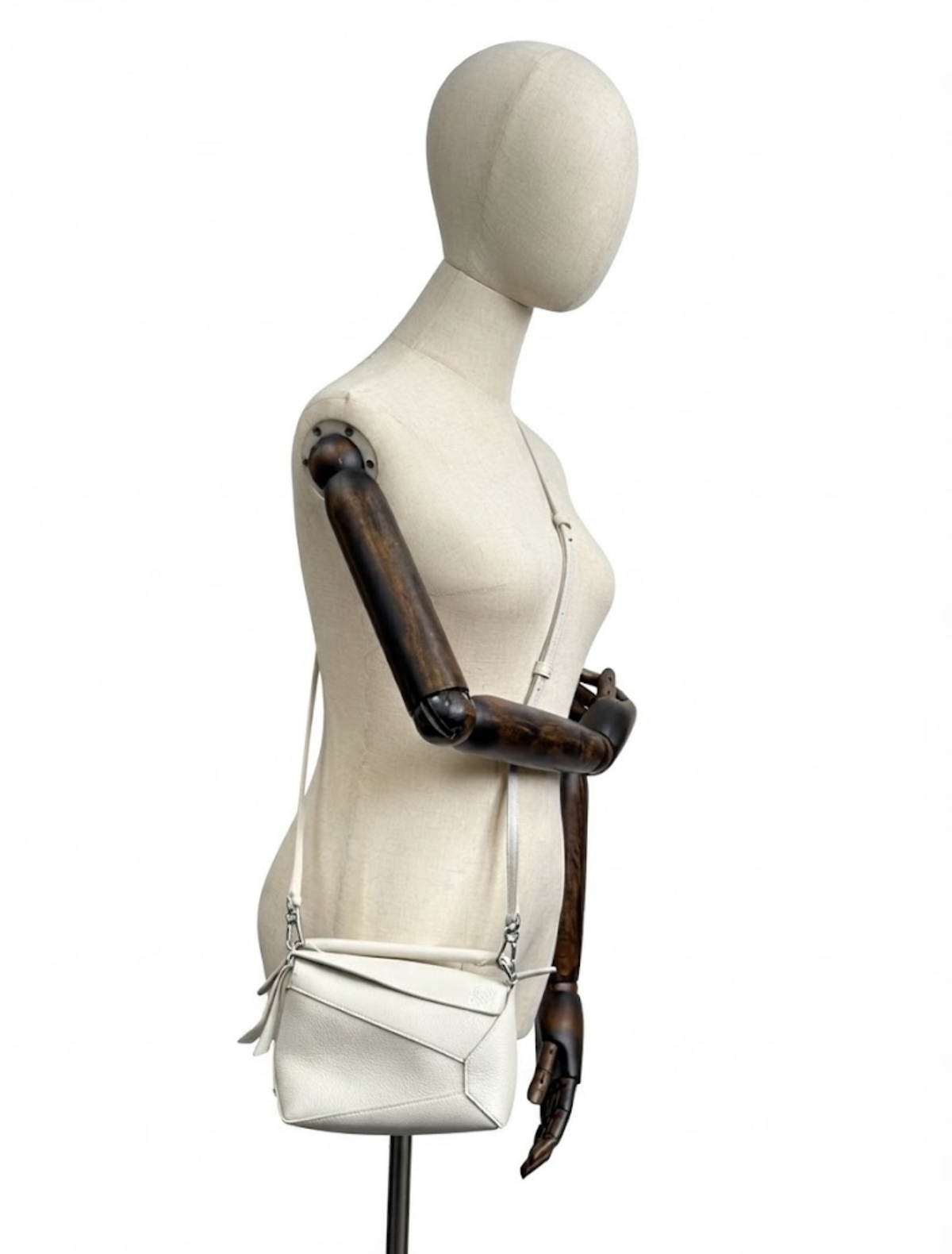 Loewe Puzzle Crossbody Mini Bag in White Leather YD-6