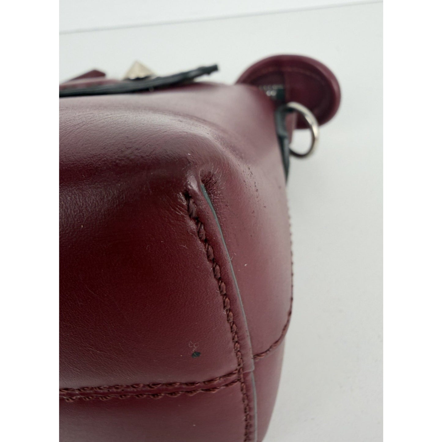 Fendi By The Way Shoulder Bag Small Rich Burgundy Leather & Bold Logo S15