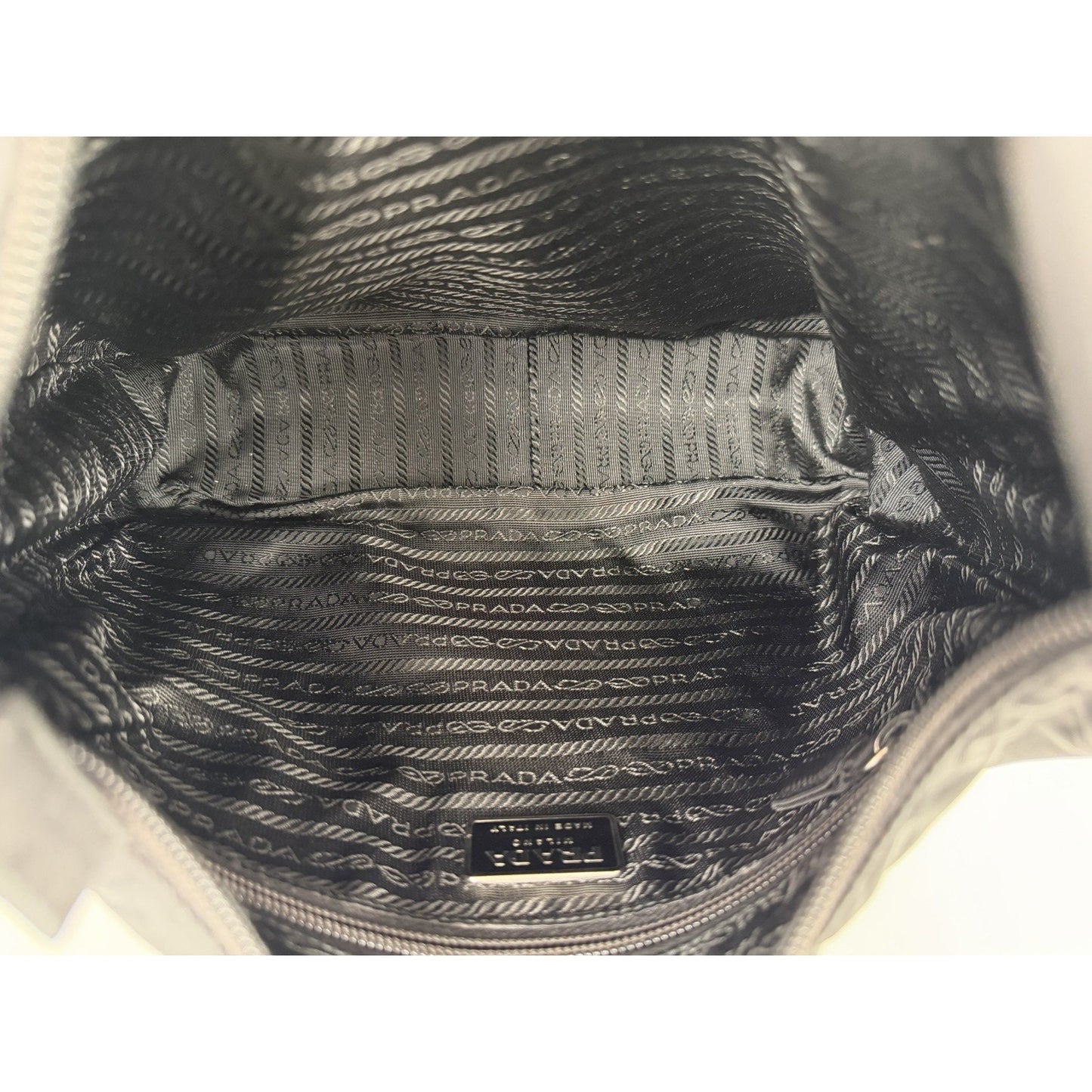 Prada Nylon Shoulder Bag Triangle Logo in Black for Women S06
