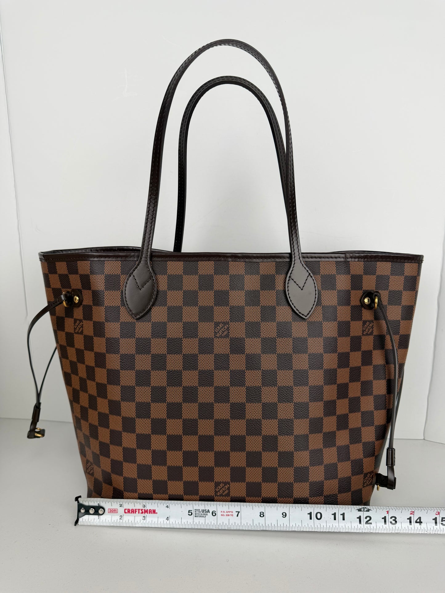 Louis Vuitton Neverfull MM Tote Bag in Damier Ebene Coated Canvas 2015 YE-1