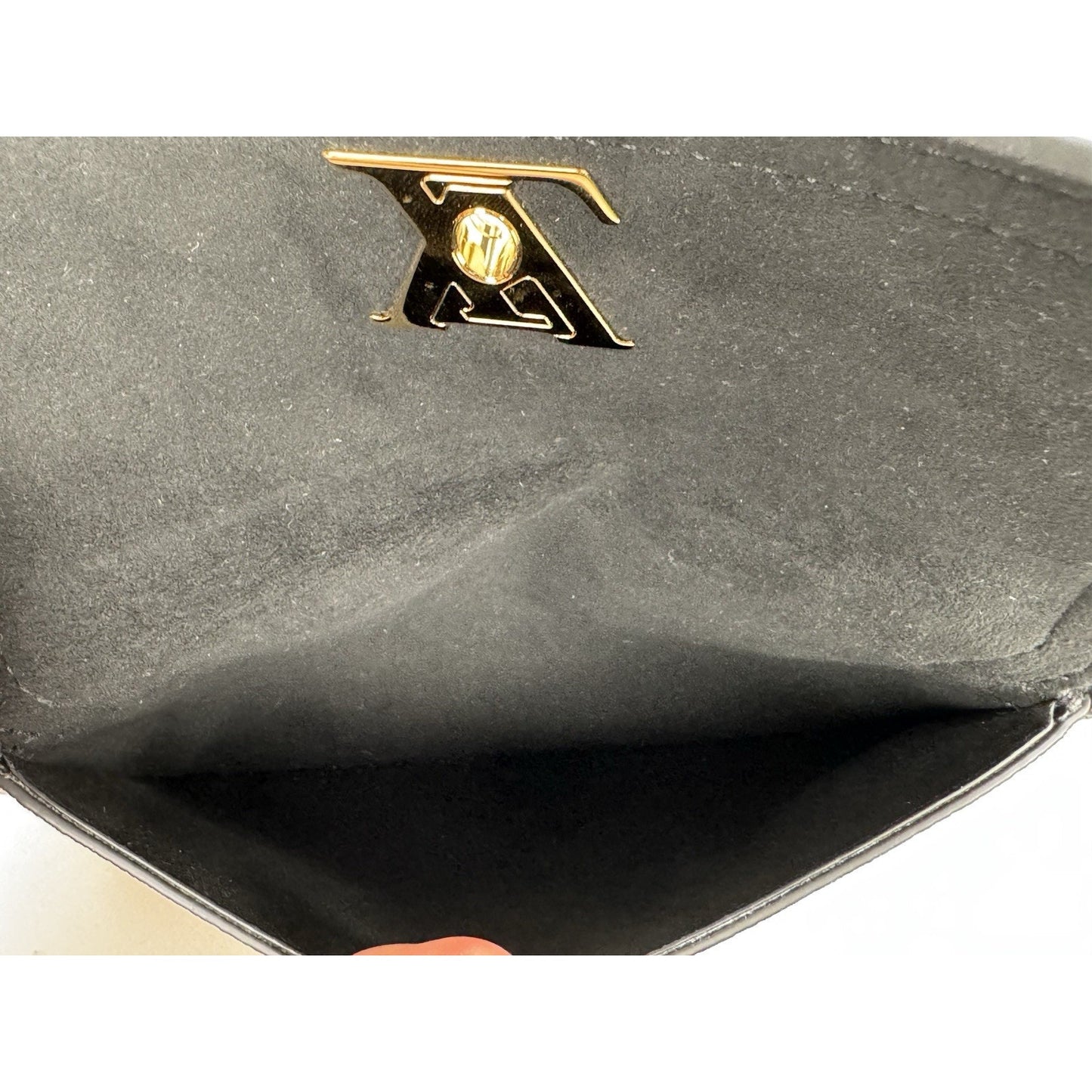 Louis Vuitton Calfskin Lockme Phone Chain Pouch in Vanille and Black B-6