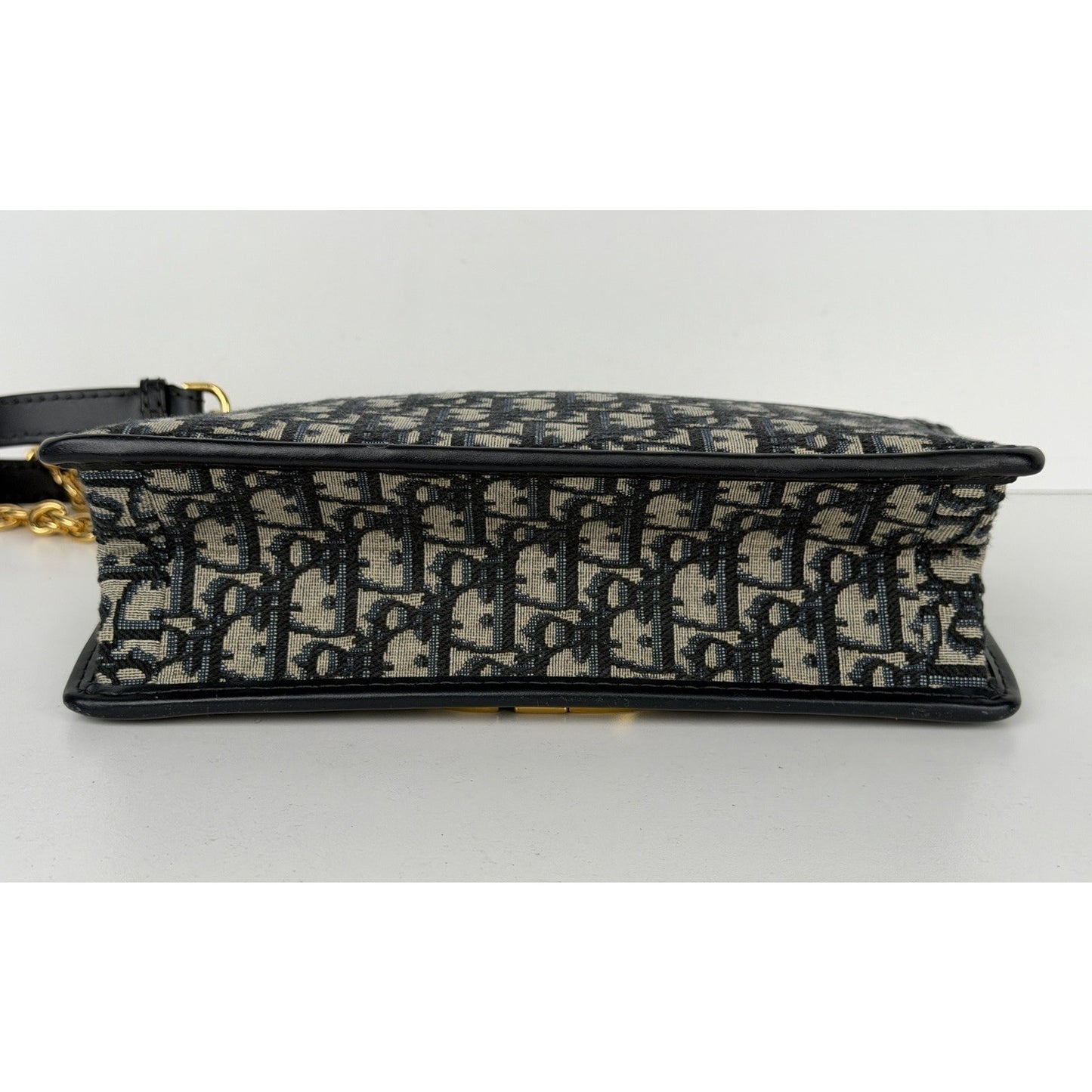 Dior 30 Montaigne Chain Bag Blue Oblique Jacquard & Gold-tone CD Clasp D8