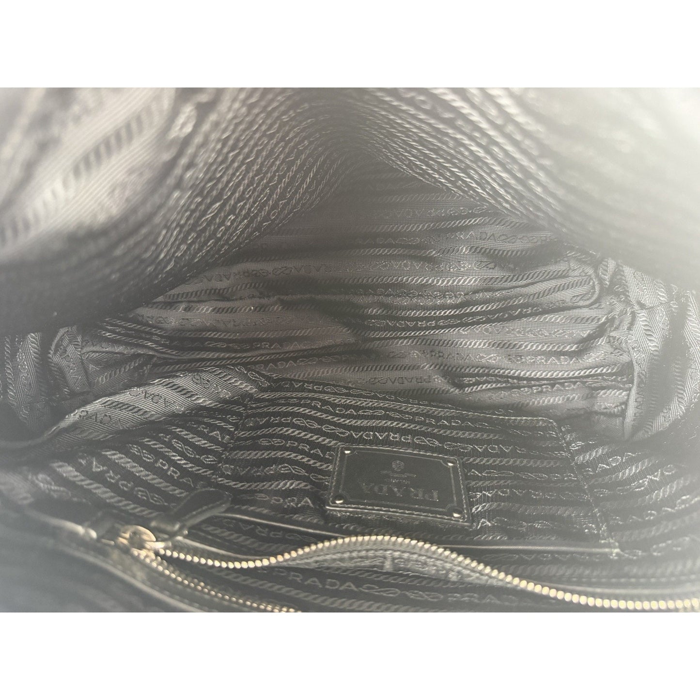 Prada Tessuto Top-Handle Bag Medium in Black Nylon with Silver Hardware S-12