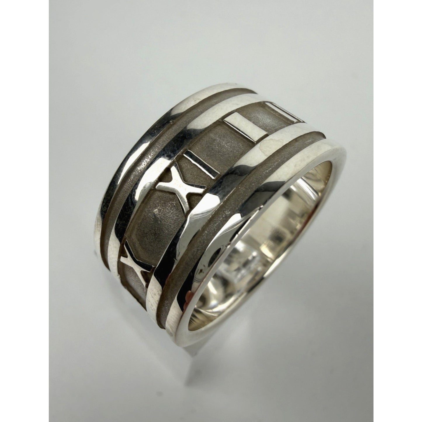 Tiffany & Co. Atlas Sterling Silver 925 Ring Roman 6mm Band Size 11.5