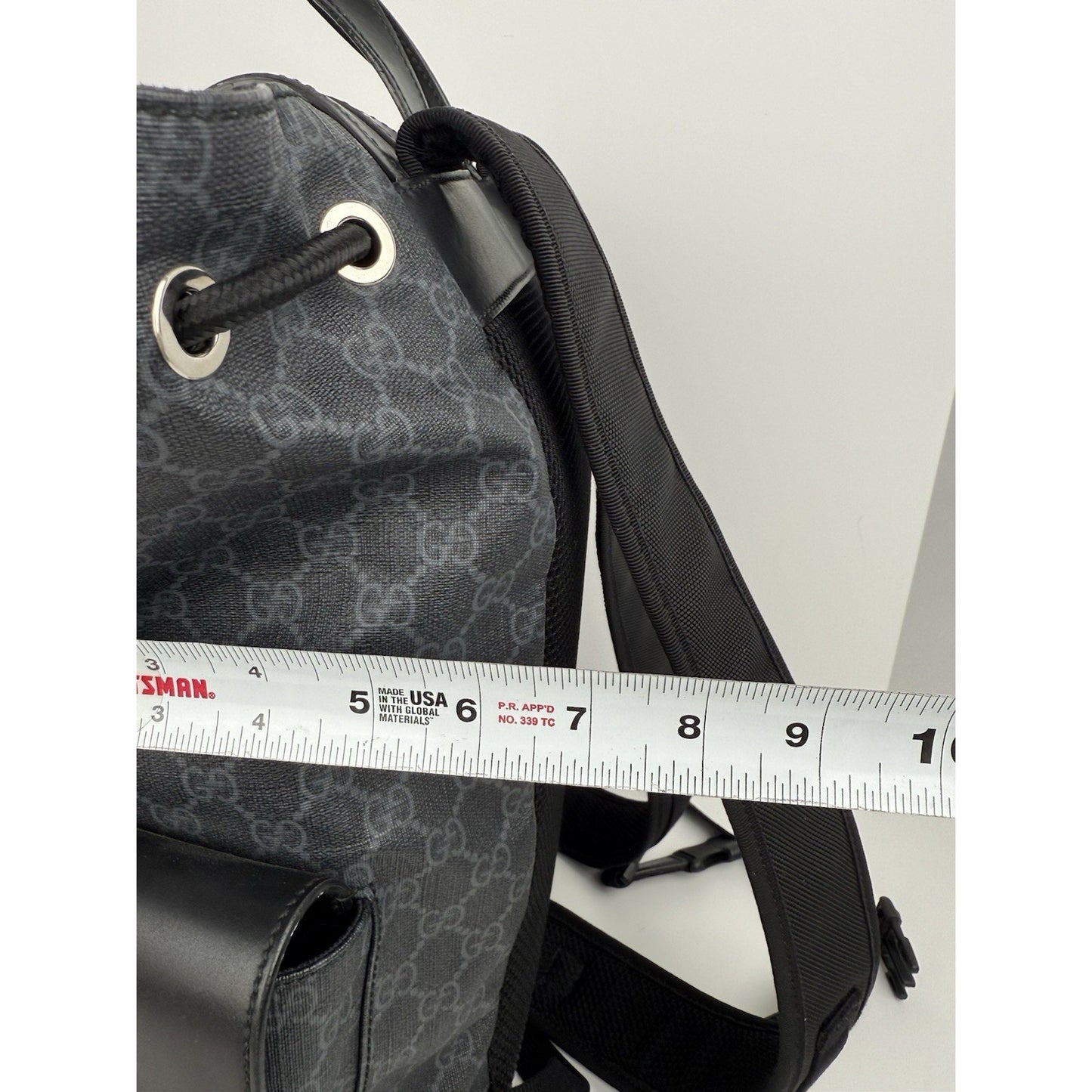 GUCCI GG Supreme Black Canvas Backpack