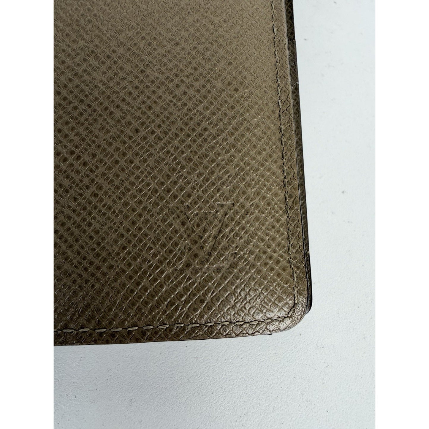Louis Vuitton Taiga Brazza Long Wallet in Neutral Beige Leather 2013