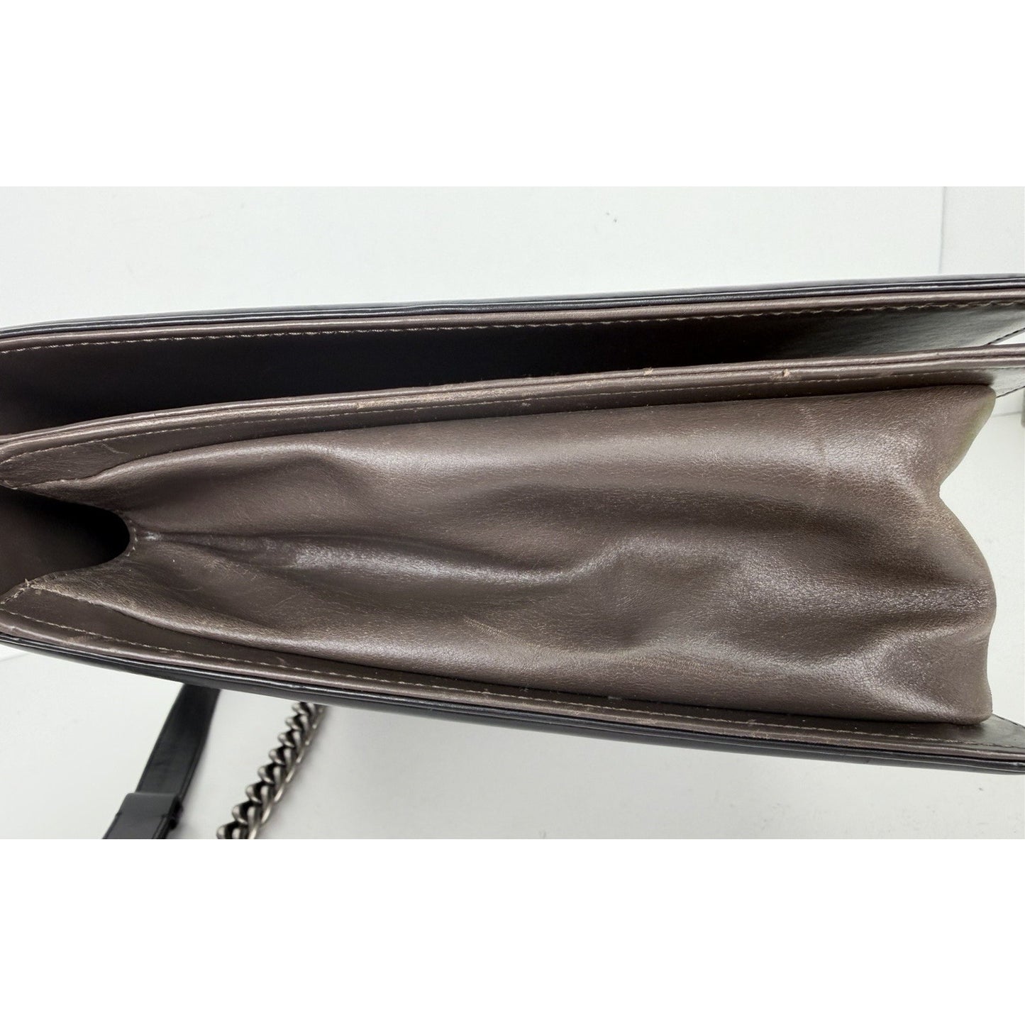 Chanel Boy Flap Bag Glazed Calfskin Large in Brown and Black 2011 B1