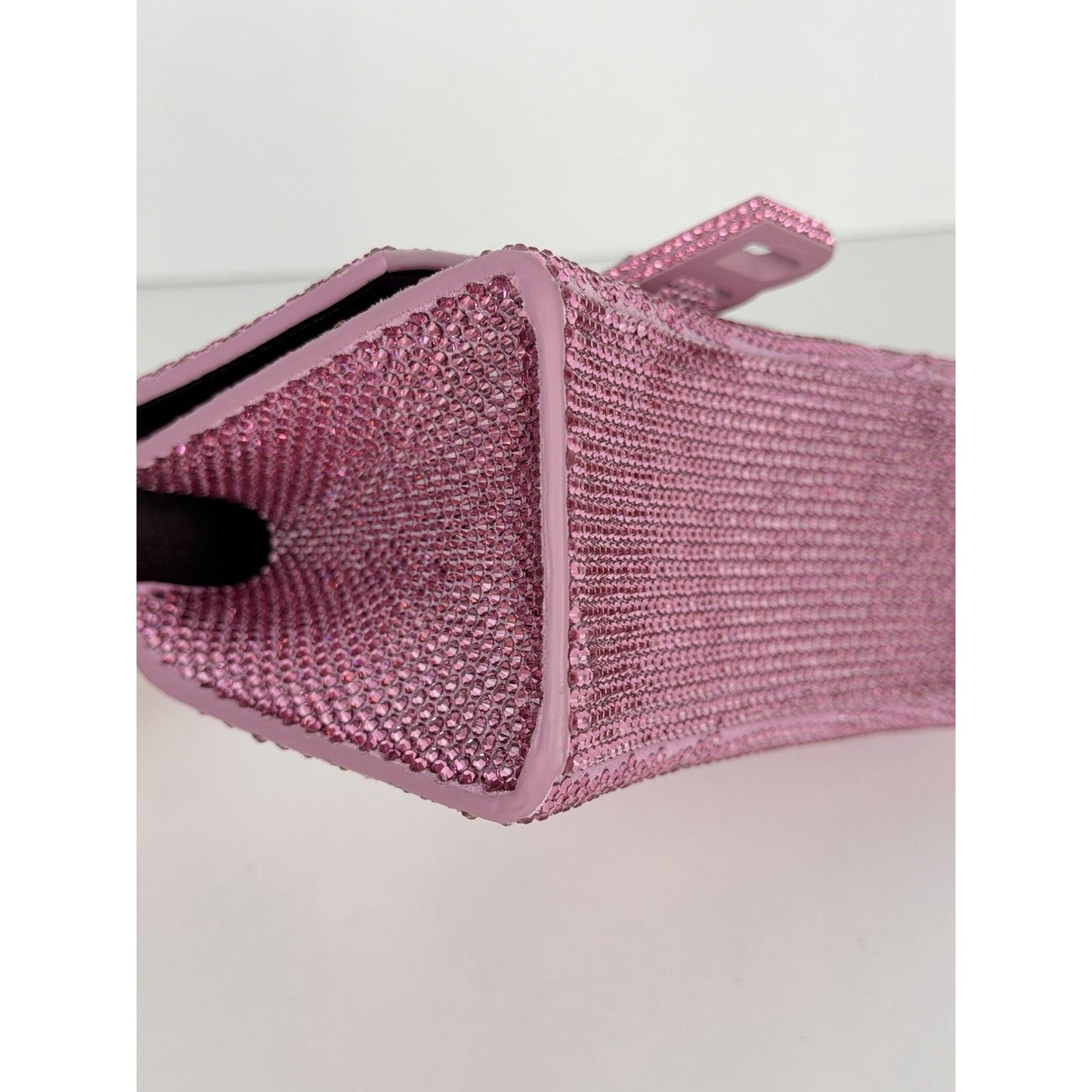 Balenciaga Strass Suede Hourglass Top Handle Bag XS in Pink B1
